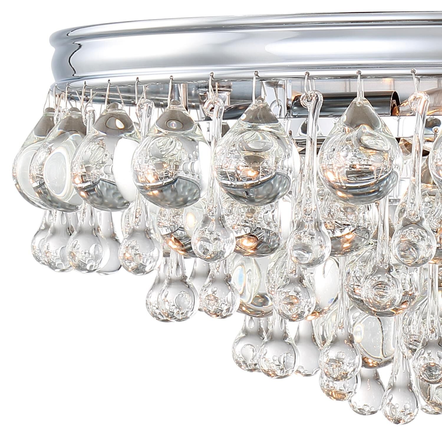 Calypso 20 Inch 6-Light Polished Chrome Clear Crystal Flush Mount