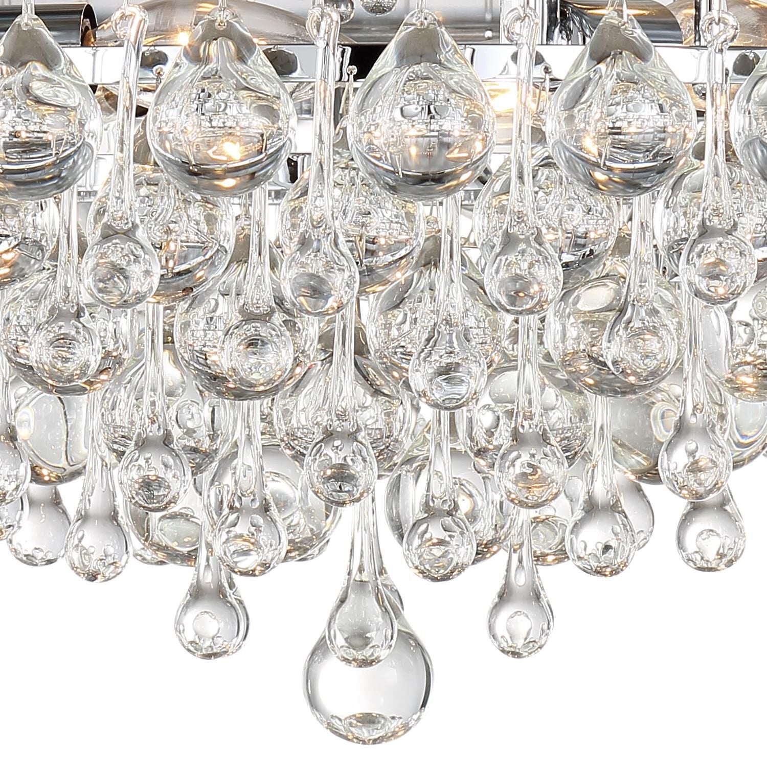 Calypso 20 Inch 6-Light Polished Chrome Clear Crystal Flush Mount