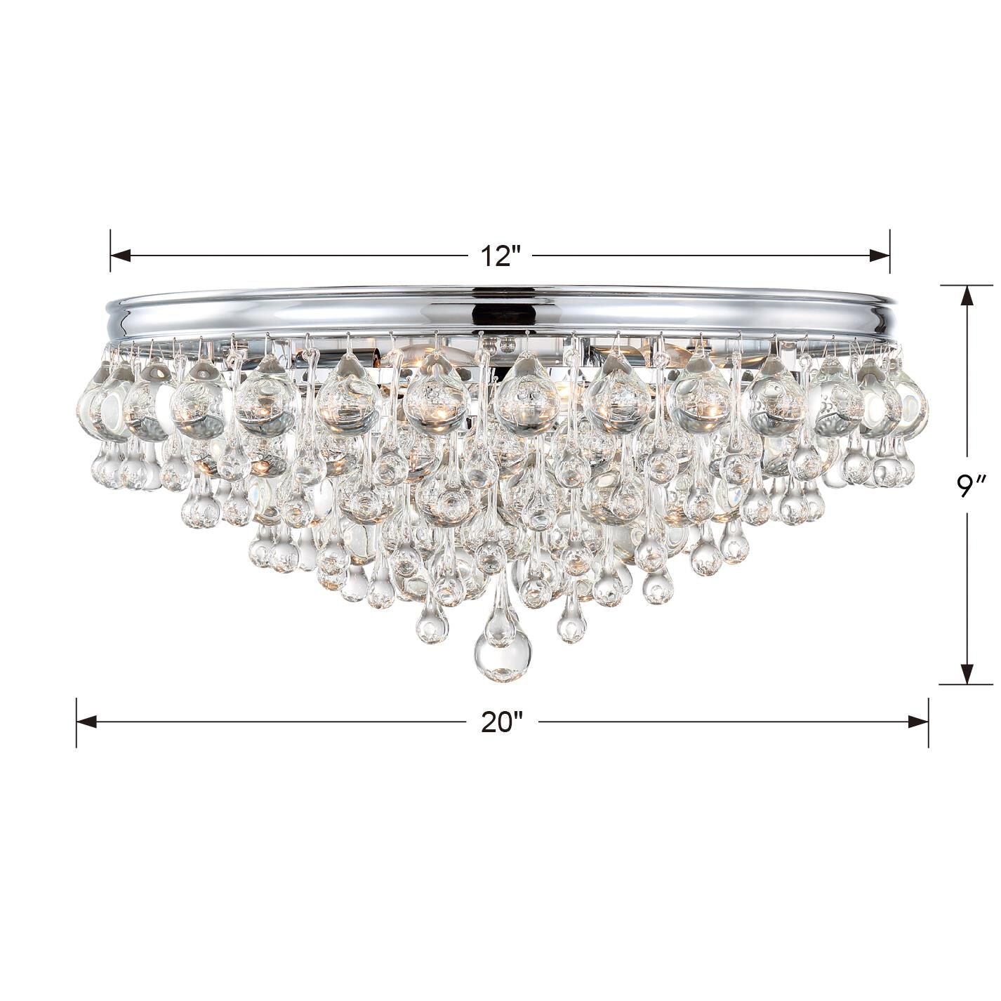Calypso 20 Inch 6-Light Polished Chrome Clear Crystal Flush Mount
