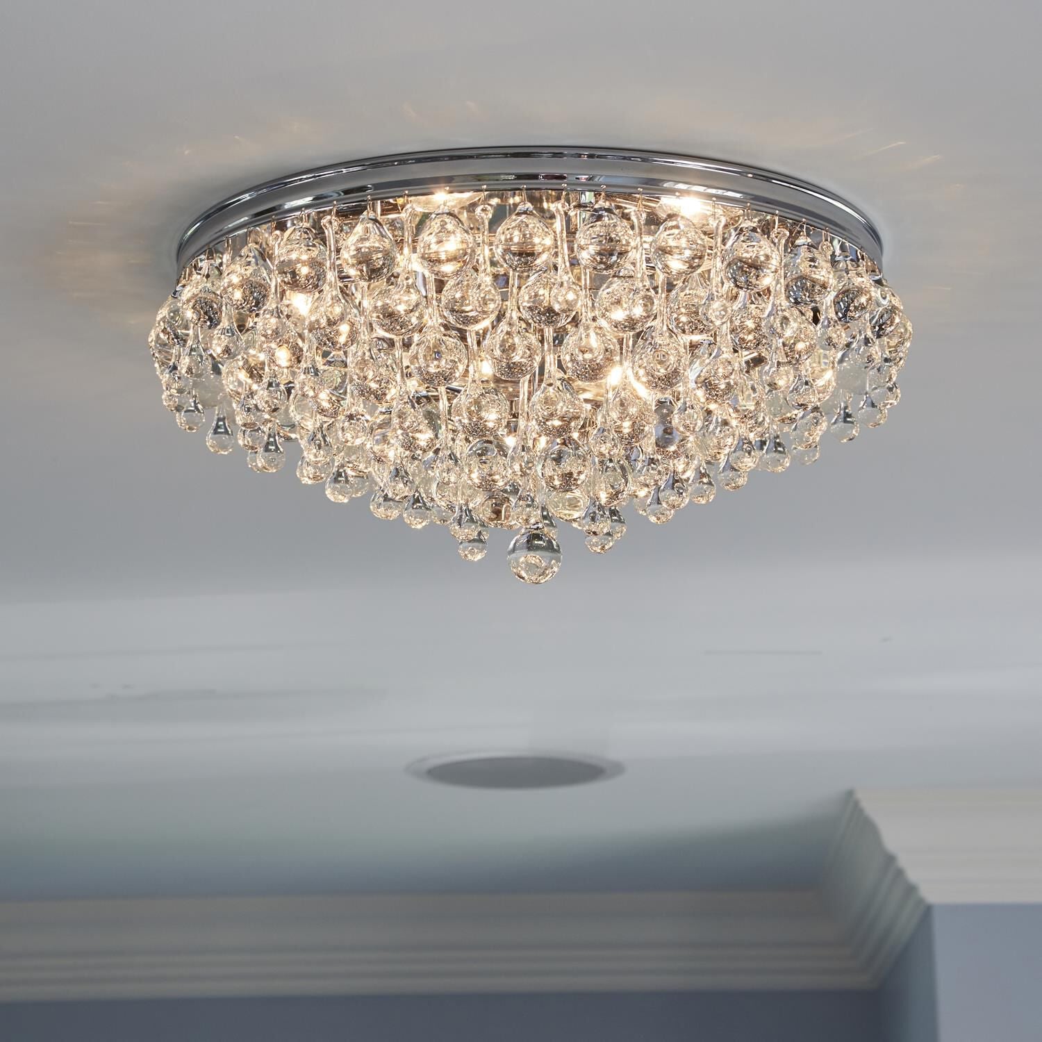Calypso 20 Inch 6-Light Polished Chrome Clear Crystal Flush Mount