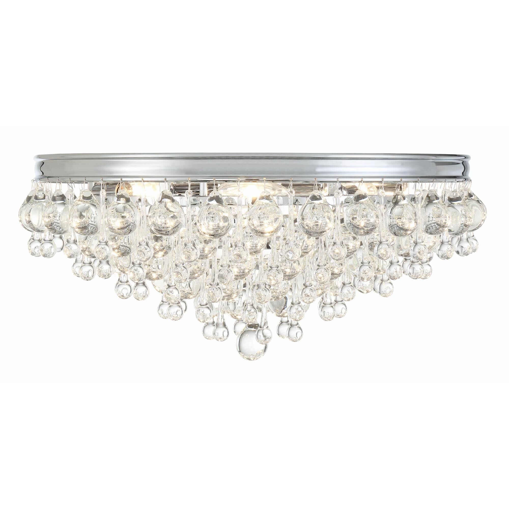 Calypso 20 Inch 6-Light Polished Chrome Clear Crystal Flush Mount