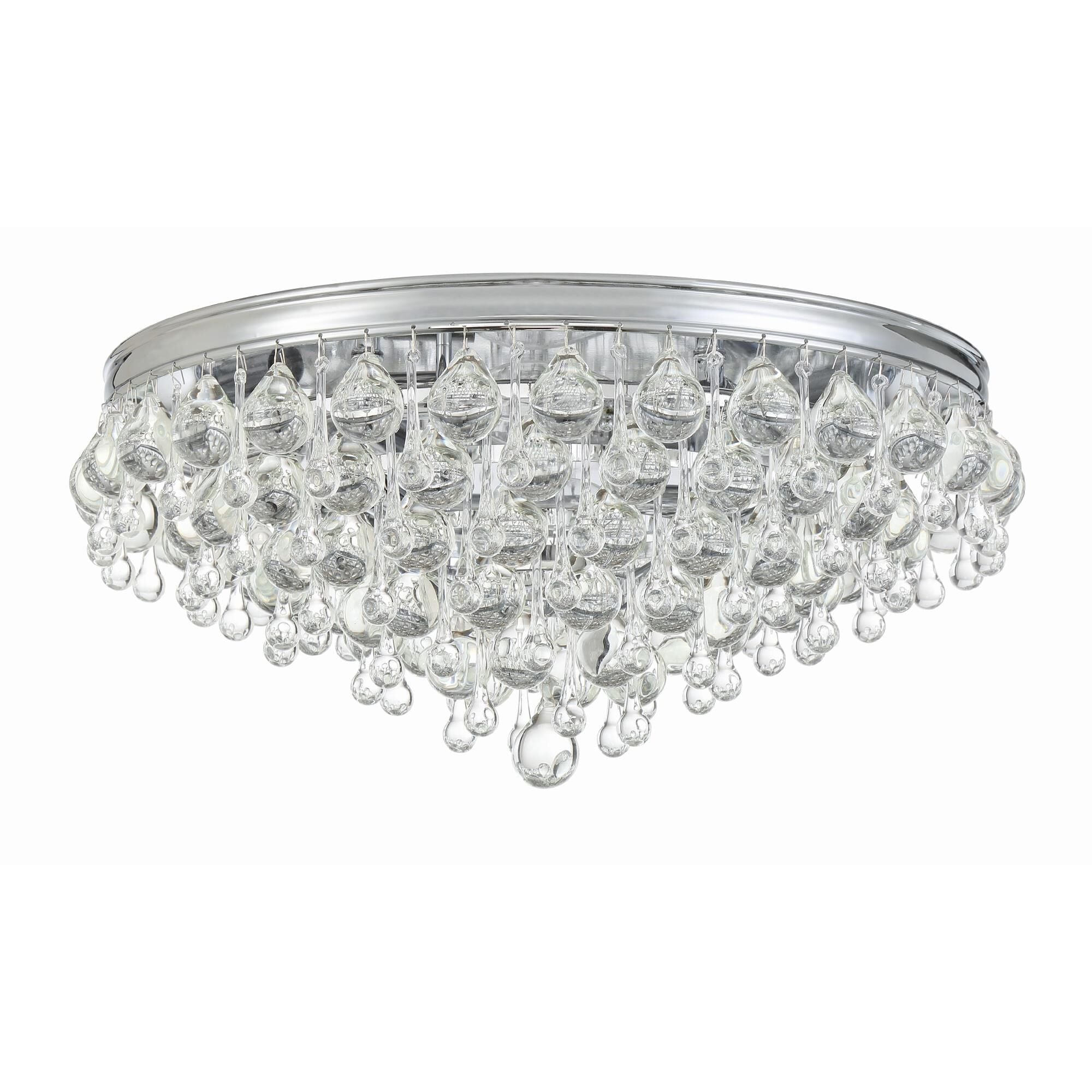 Calypso 20 Inch 6-Light Polished Chrome Clear Crystal Flush Mount