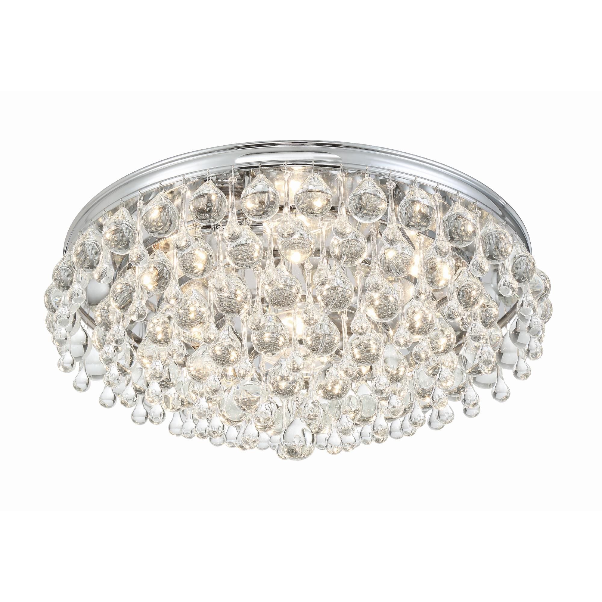 Calypso 20 Inch 6-Light Polished Chrome Clear Crystal Flush Mount