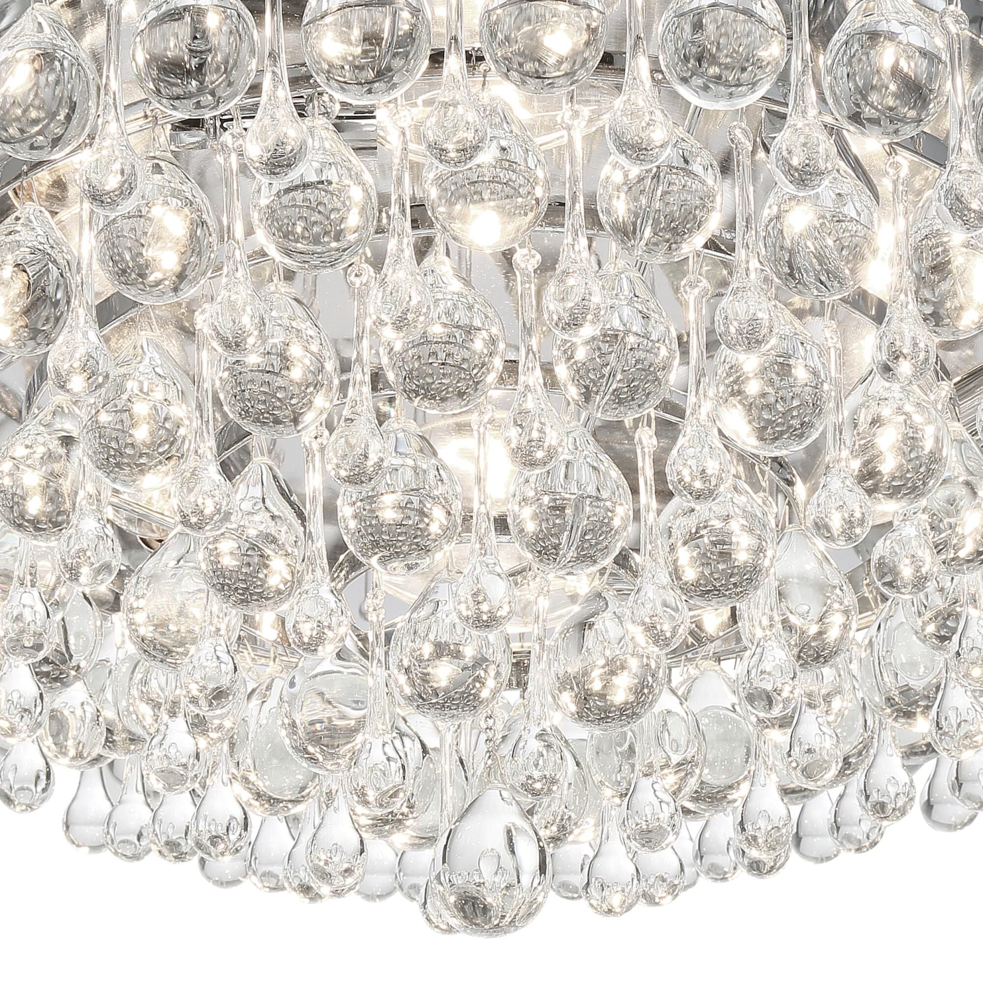 Calypso 20 Inch 6-Light Polished Chrome Clear Crystal Flush Mount