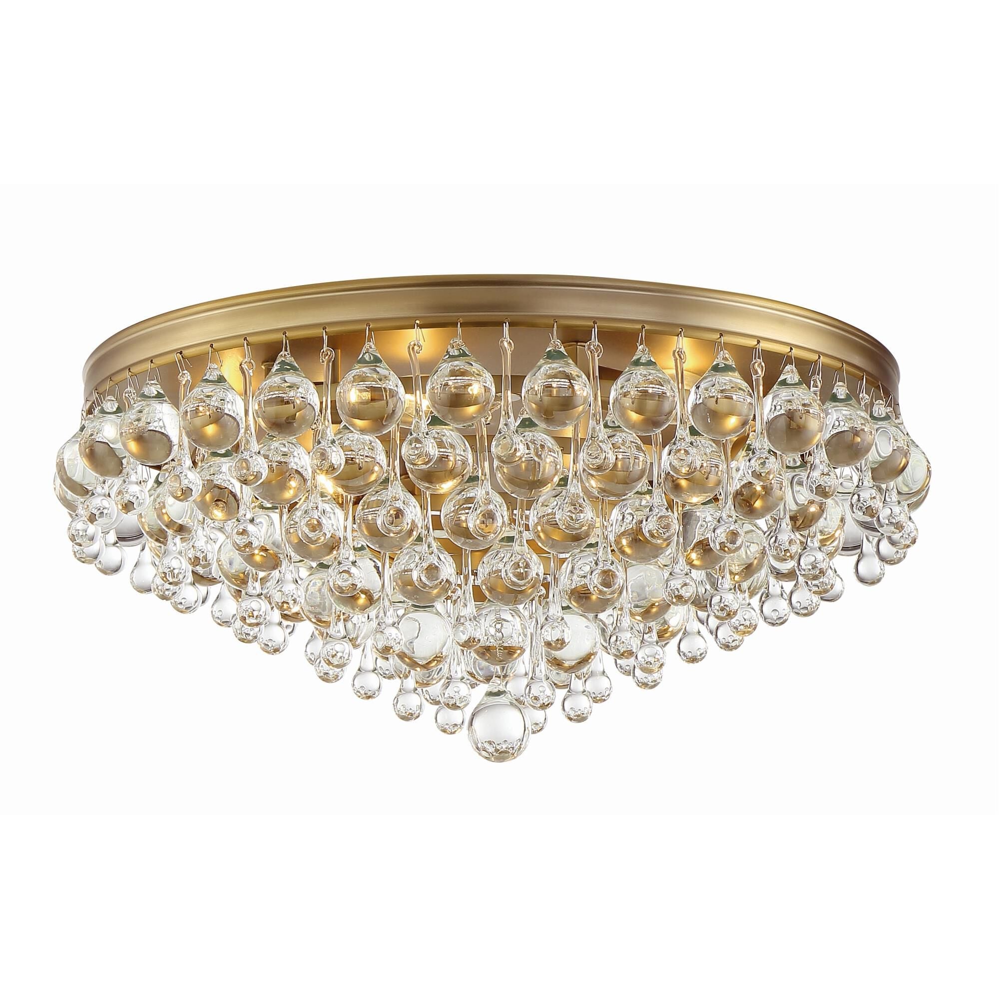 Calypso 20 Inch 6-Light Polished Chrome Clear Crystal Flush Mount