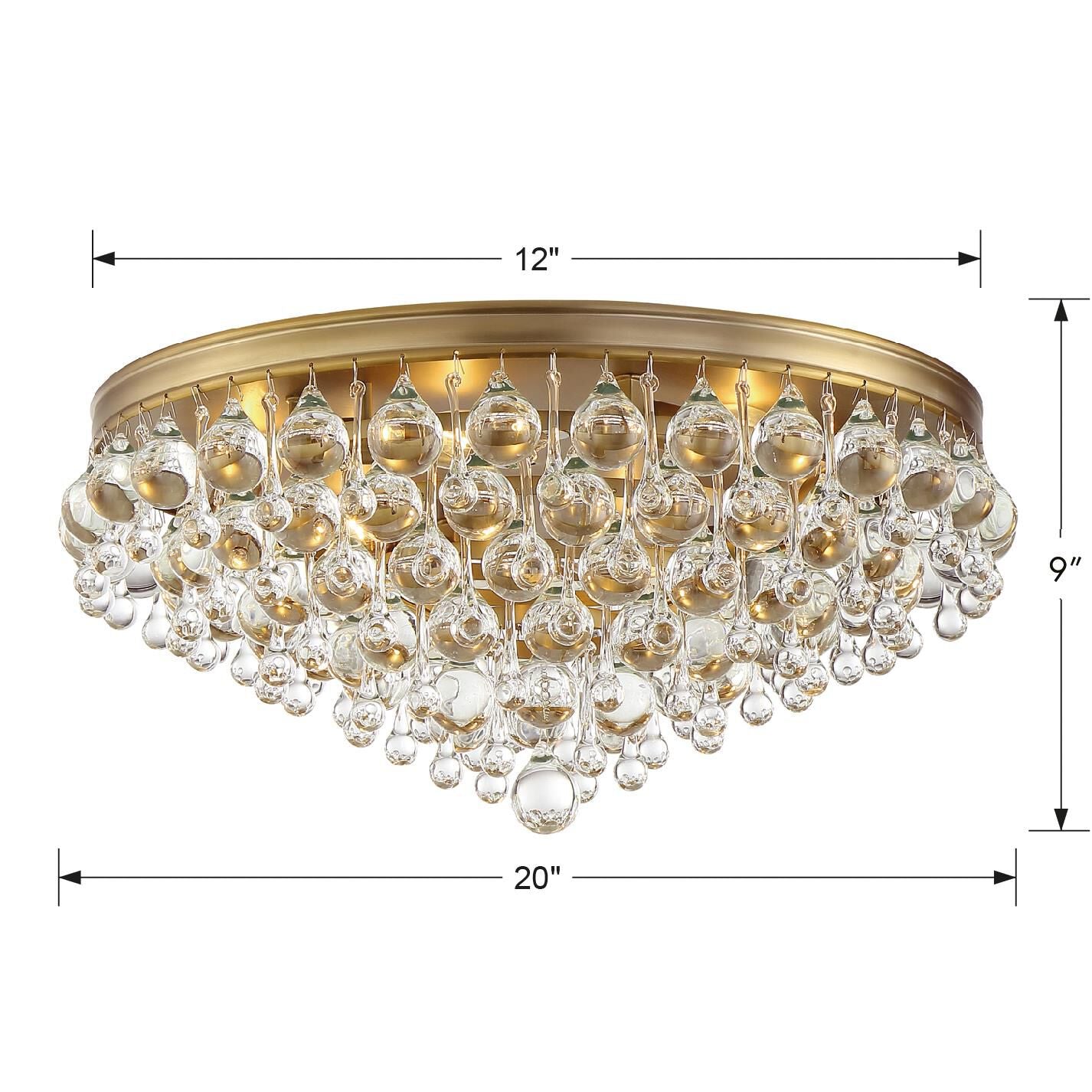 Calypso 20 Inch 6-Light Polished Chrome Clear Crystal Flush Mount