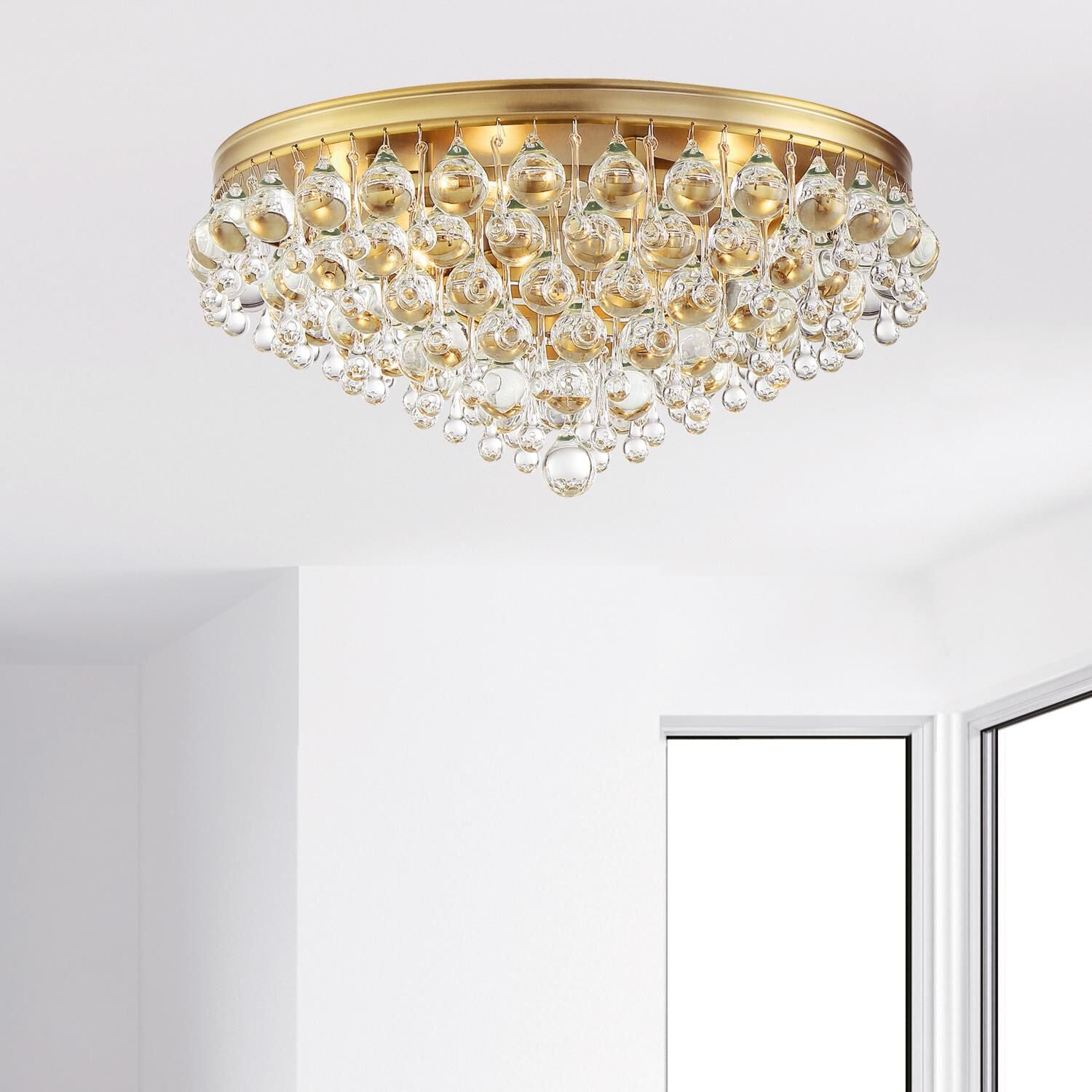 Calypso 20 Inch 6-Light Polished Chrome Clear Crystal Flush Mount