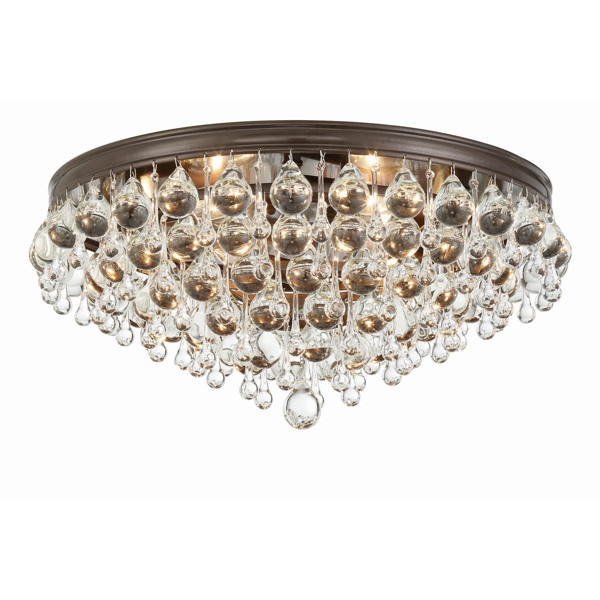 Calypso 20 Inch 6-Light Polished Chrome Clear Crystal Flush Mount