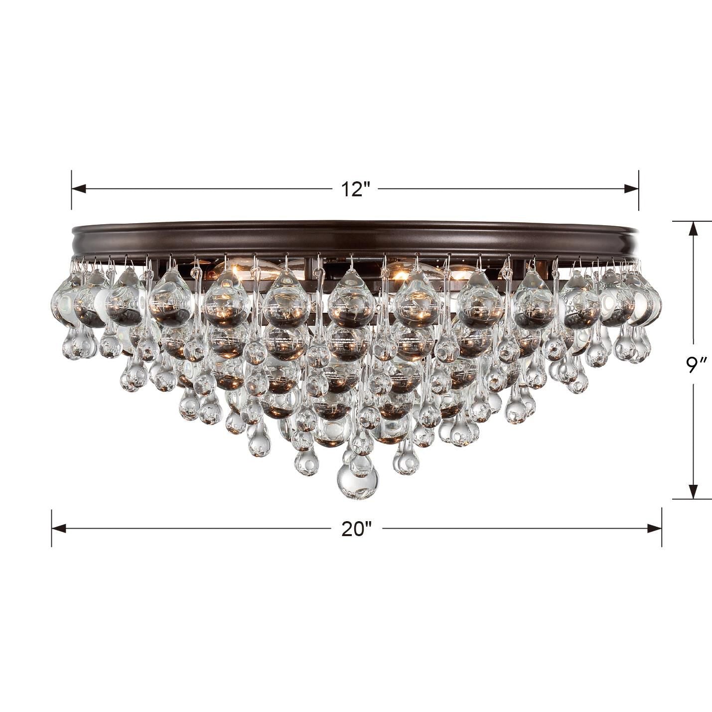 Calypso 20 Inch 6-Light Polished Chrome Clear Crystal Flush Mount
