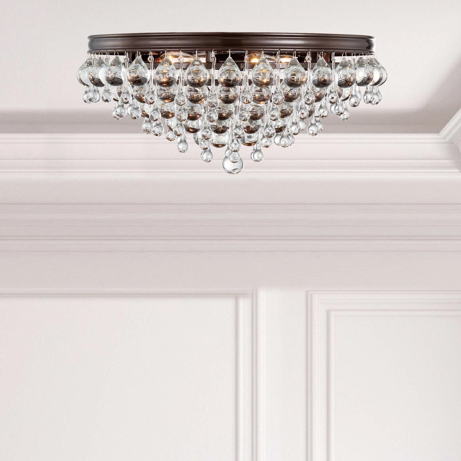Calypso 20 Inch 6-Light Polished Chrome Clear Crystal Flush Mount