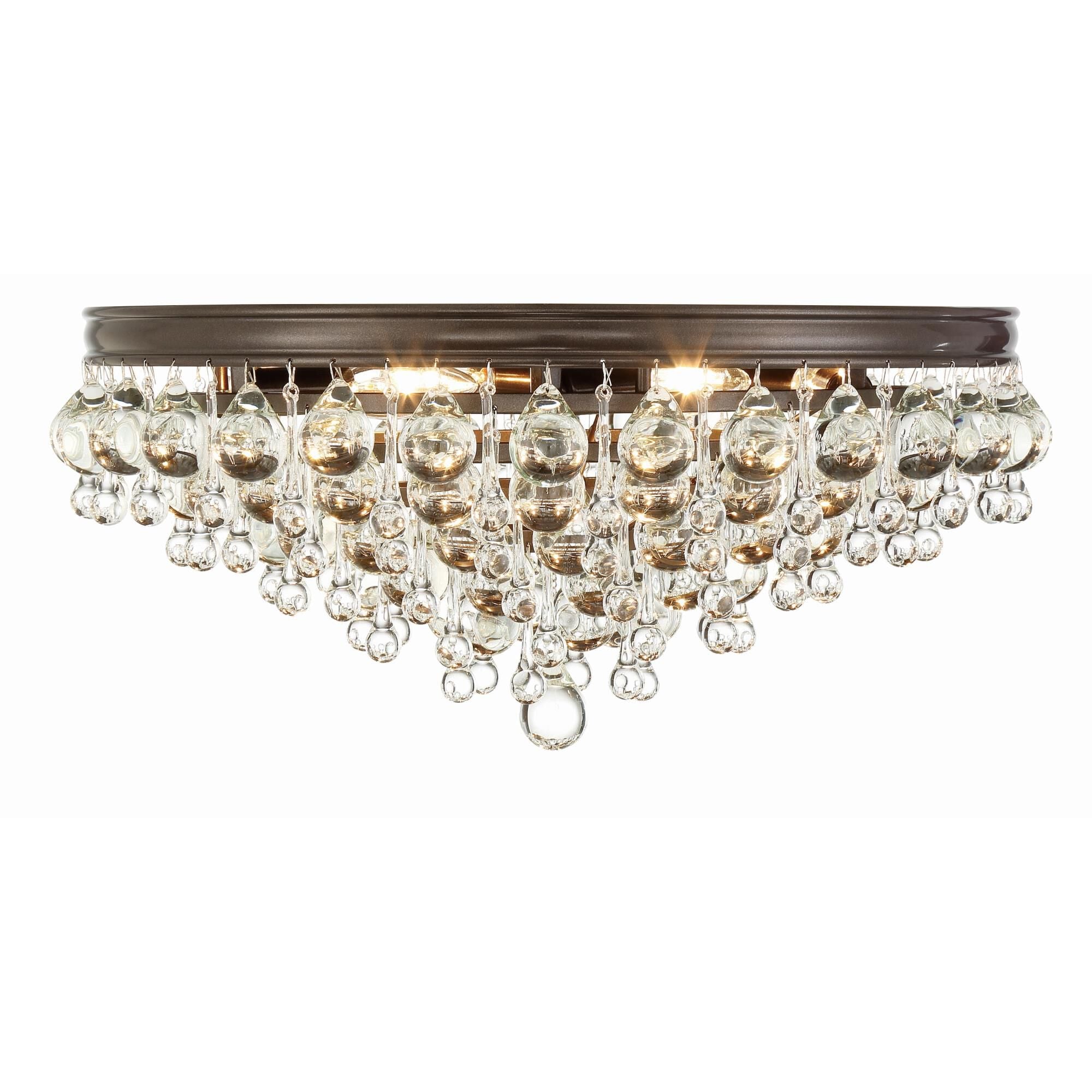 Calypso 20 Inch 6-Light Polished Chrome Clear Crystal Flush Mount