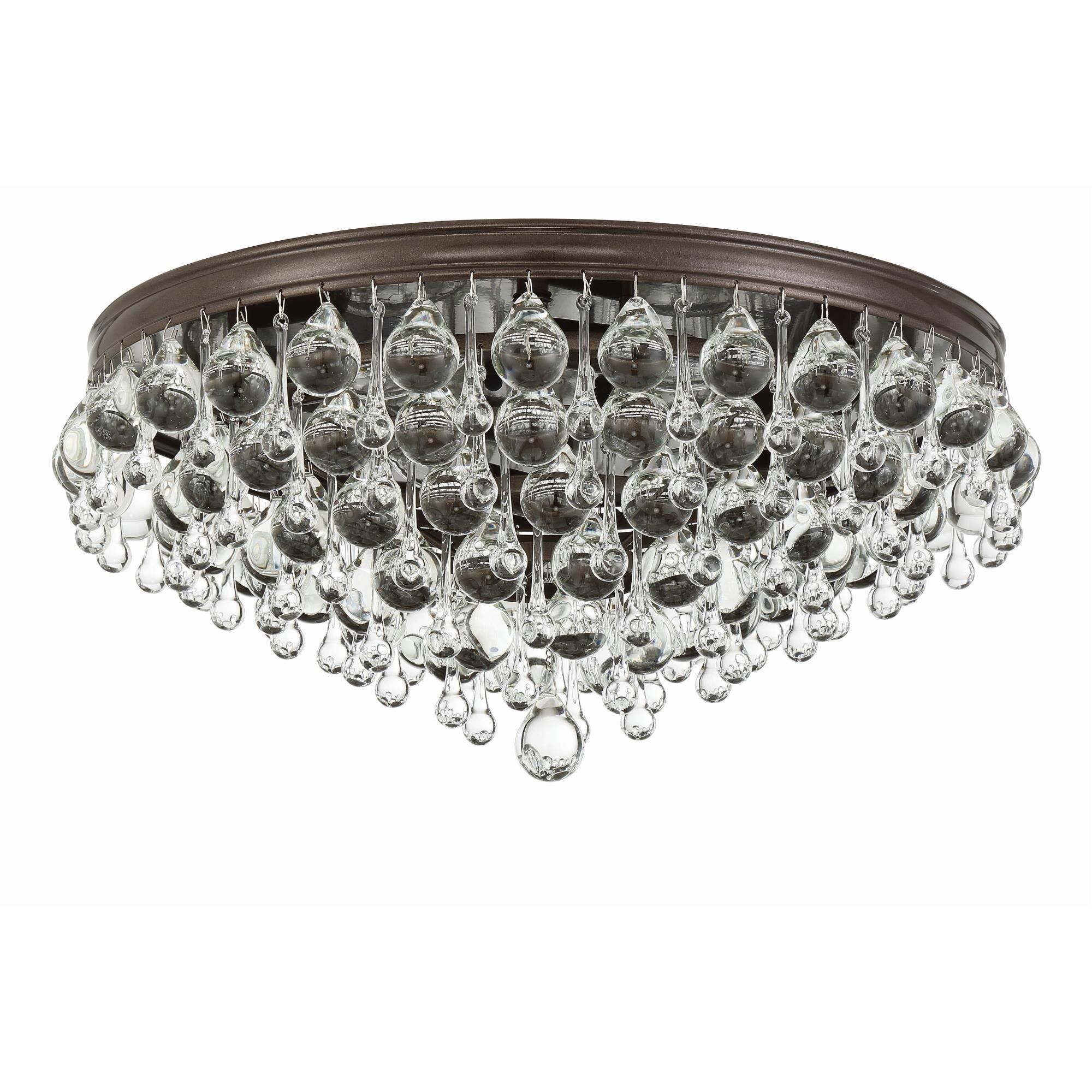 Calypso 20 Inch 6-Light Polished Chrome Clear Crystal Flush Mount