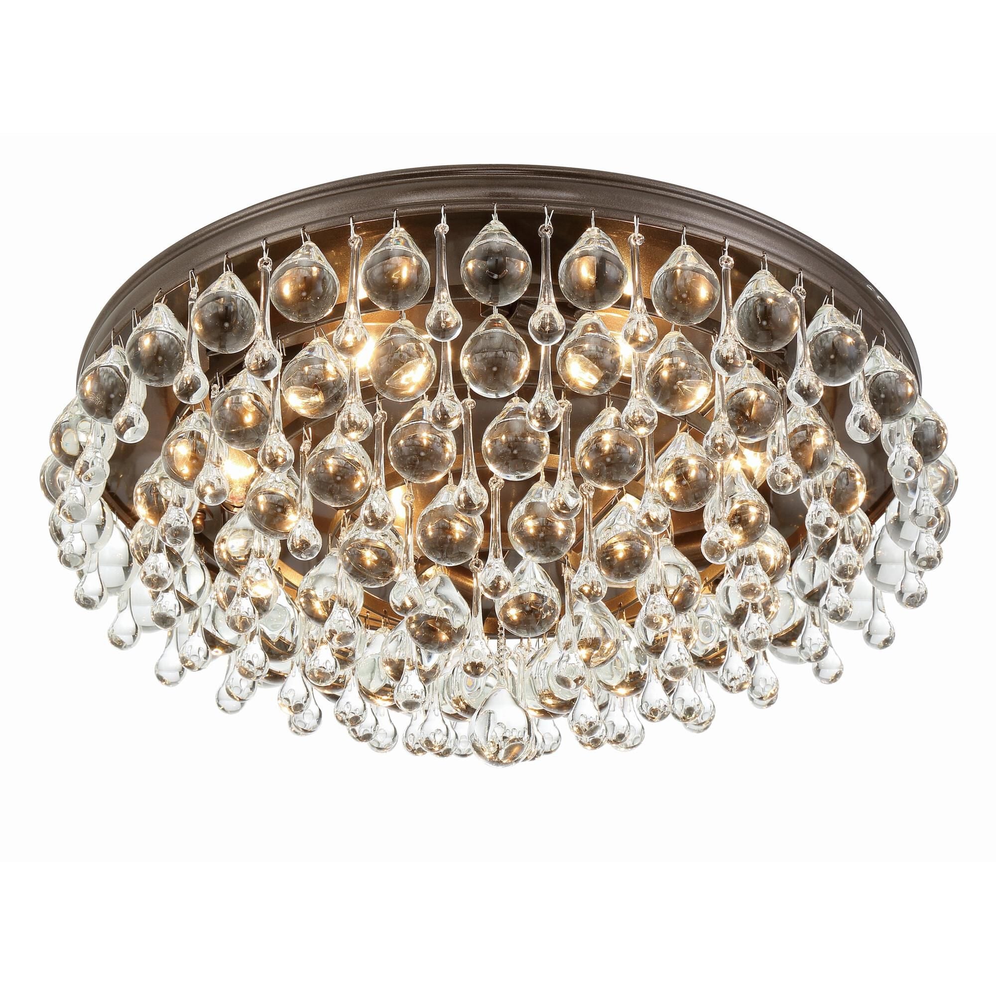Calypso 20 Inch 6-Light Polished Chrome Clear Crystal Flush Mount
