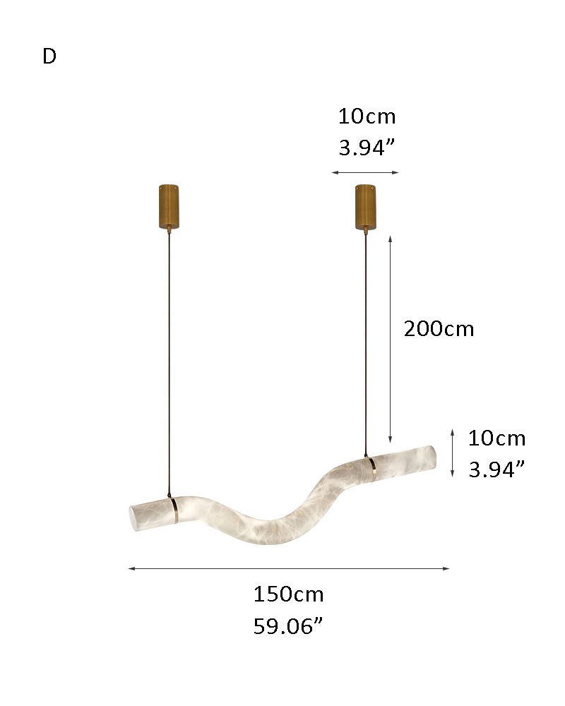 Minimalist Long Cord Ceiling Pendant Alabaster Lighting