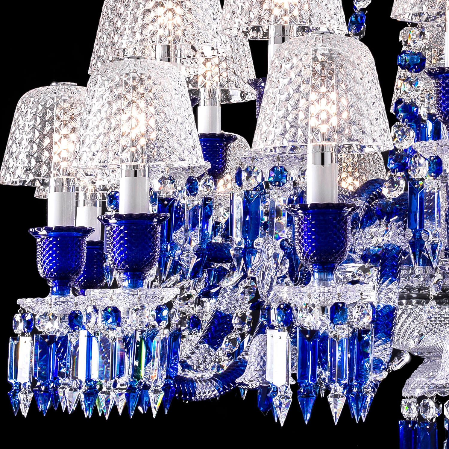 Baccarat Zenith Faunacrystopolis Blue Crystal Chandelier