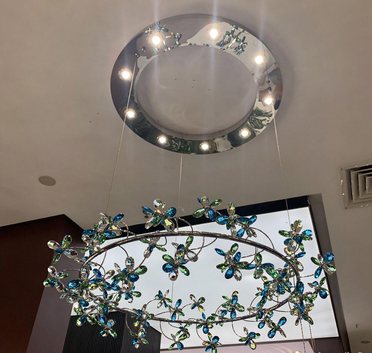 Modern Luxury 1/2/3-Tier Floral Crystal Ring Chandelier for Living Room/Staircase/Foyer