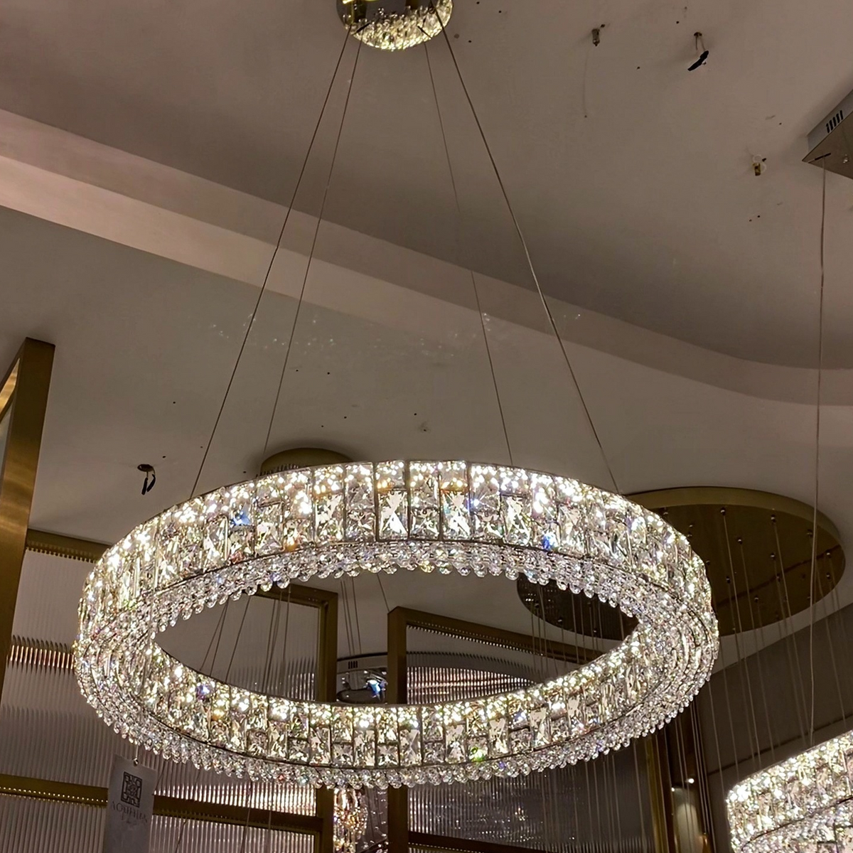Light Luxury Round/Oval Spliced Crystal Chandelier for Living/Dining Room/Kitchen Island