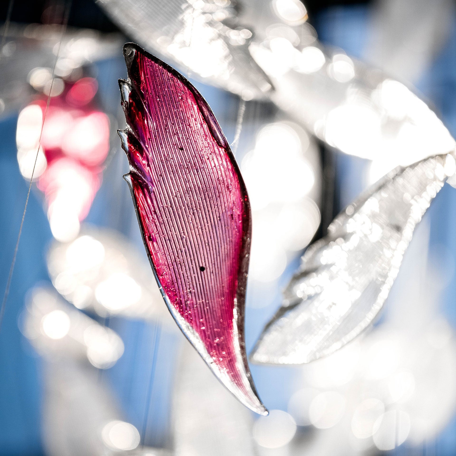 Flying Glass Feather Chandelier