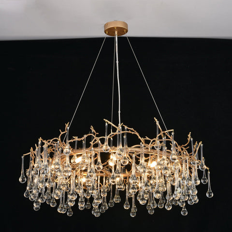 Avril Round Small Water Drop Chandelier