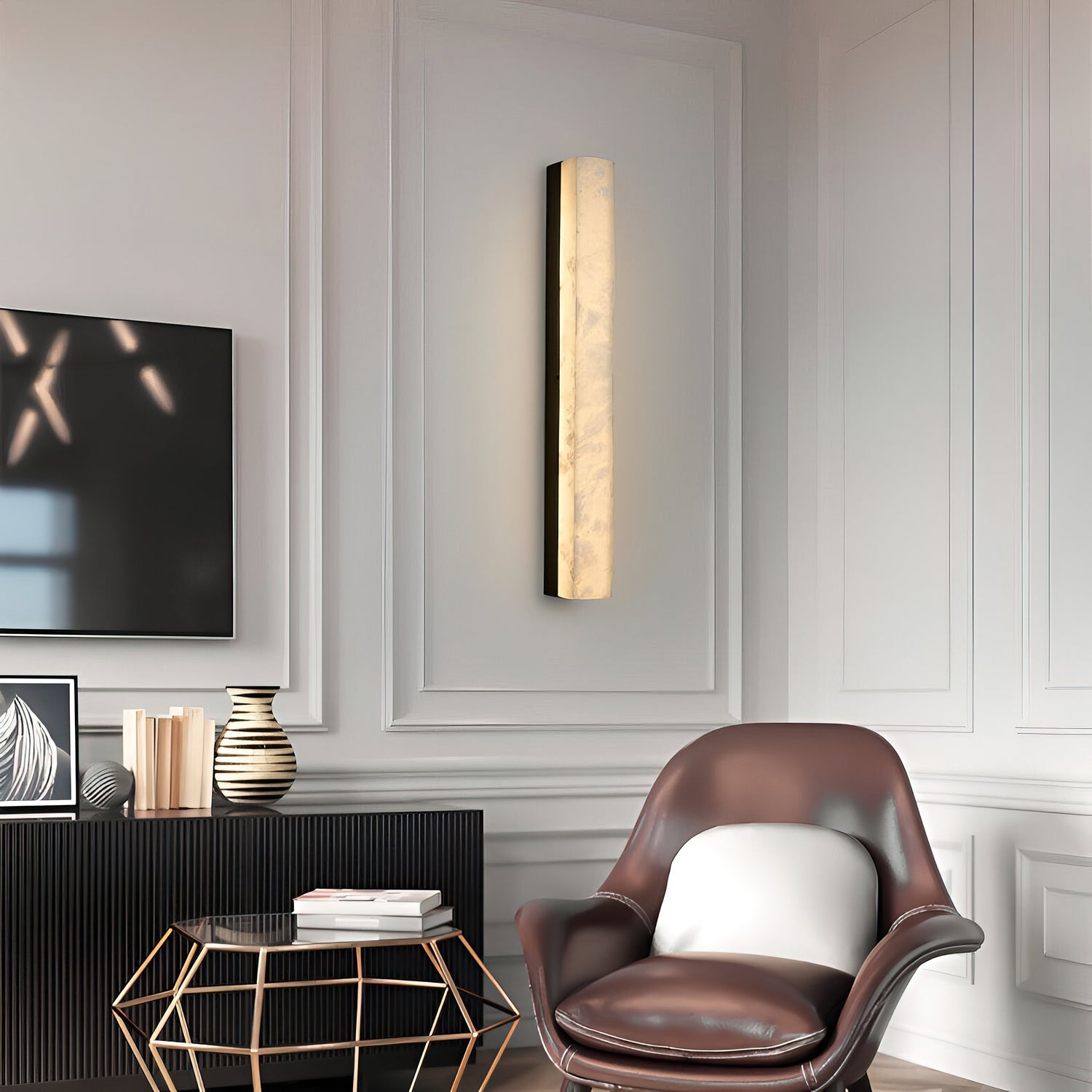 Geometric Alabaster Wall Lamp