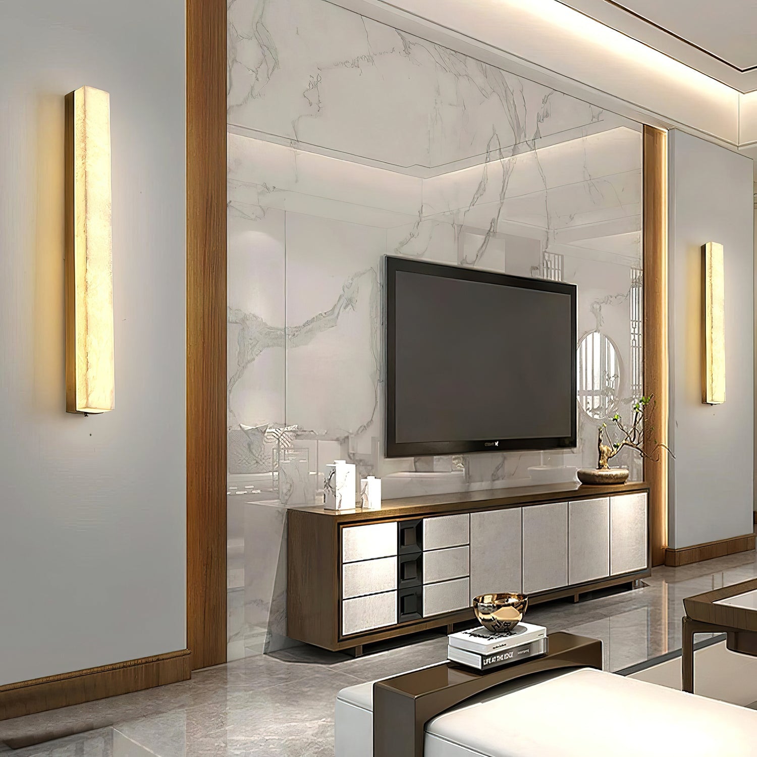 Geometric Alabaster Wall Lamp