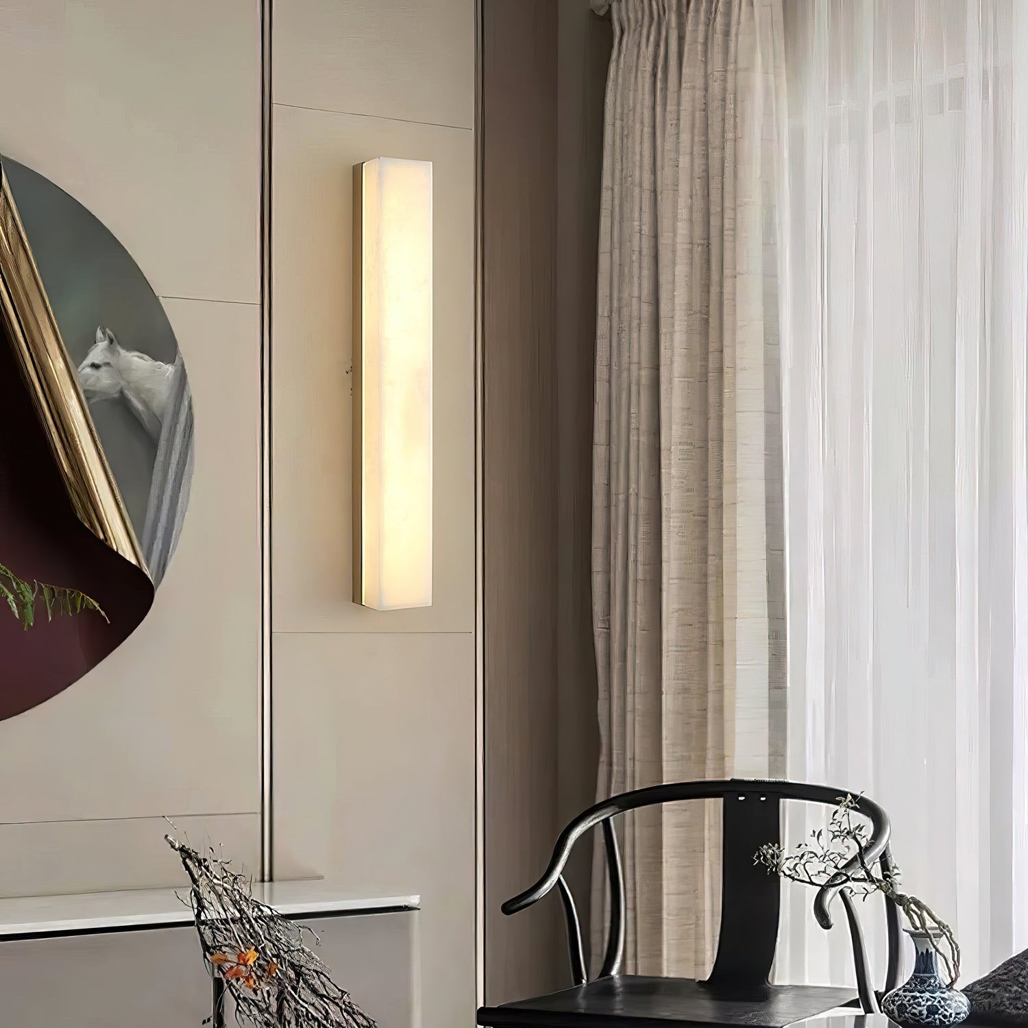 Geometric Alabaster Wall Lamp