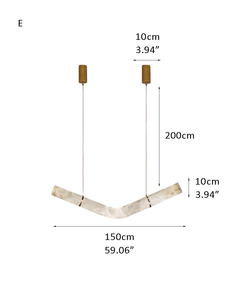 Minimalist Long Cord Ceiling Pendant Alabaster Lighting