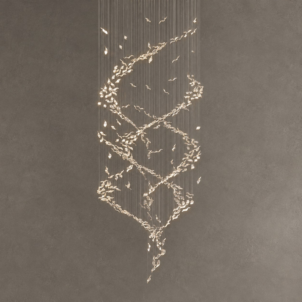 Extra Large Luxury Art Double Spiral Creative Crystal Chandelier For High-ceiling Foyer/Hallway/Entryway