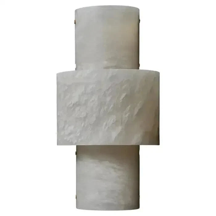 Elegant Half Cylinder Alabaster Wall Sconce with Brass Finish