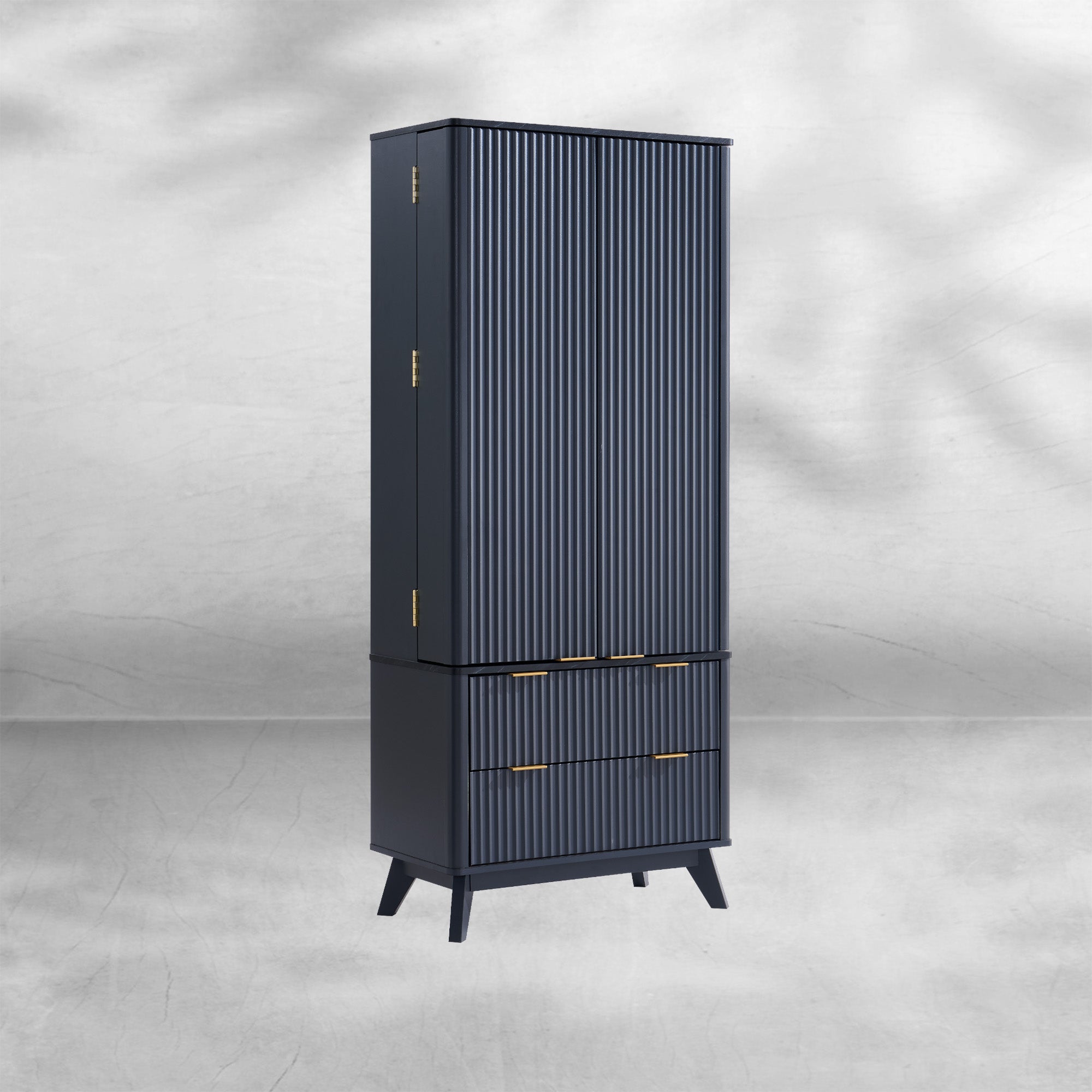Fluted  Pantry Cabinet 72" Kitchen Hutch