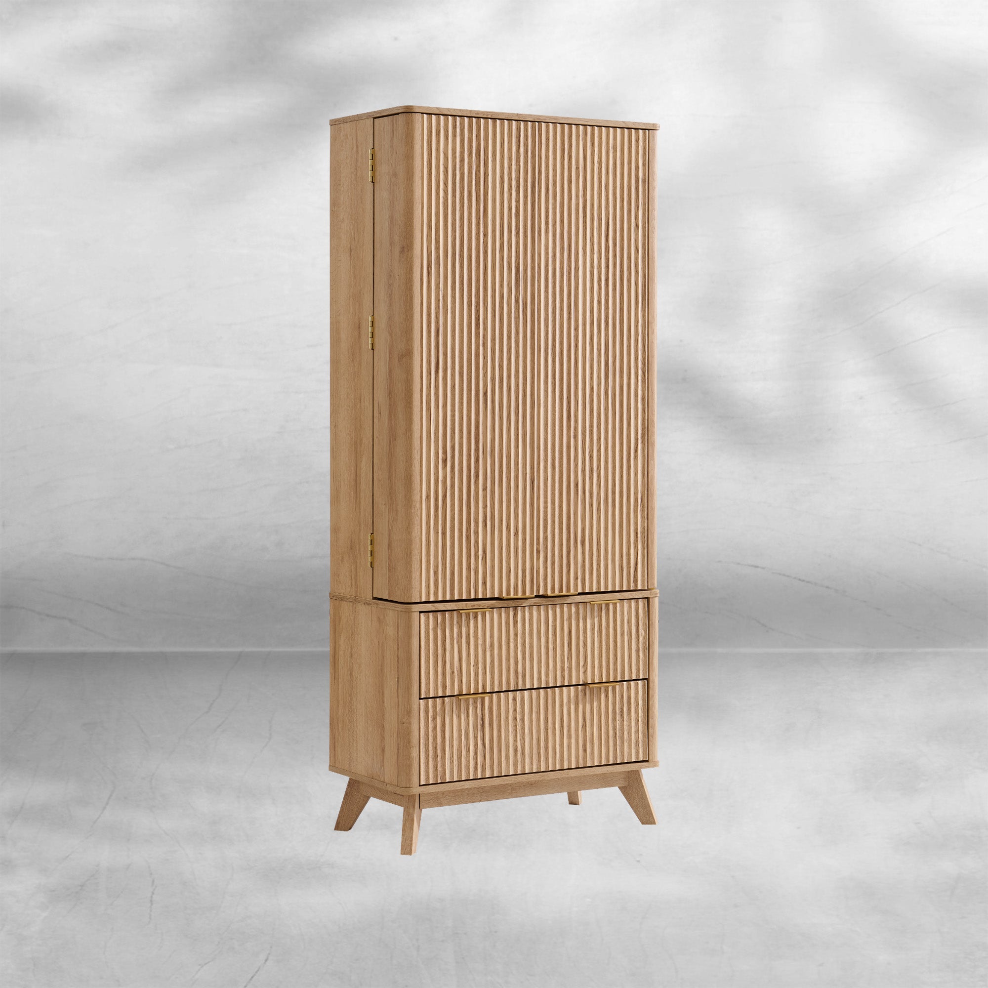 Fluted  Pantry Cabinet 72" Kitchen Hutch