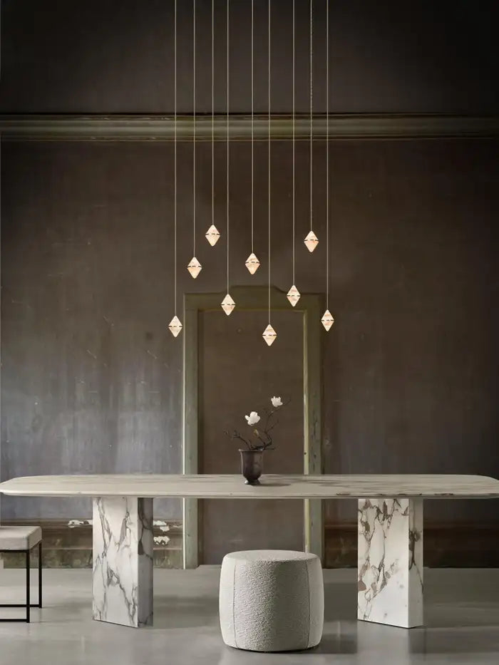 Gem Rectangular Alabaster Chandelier 9