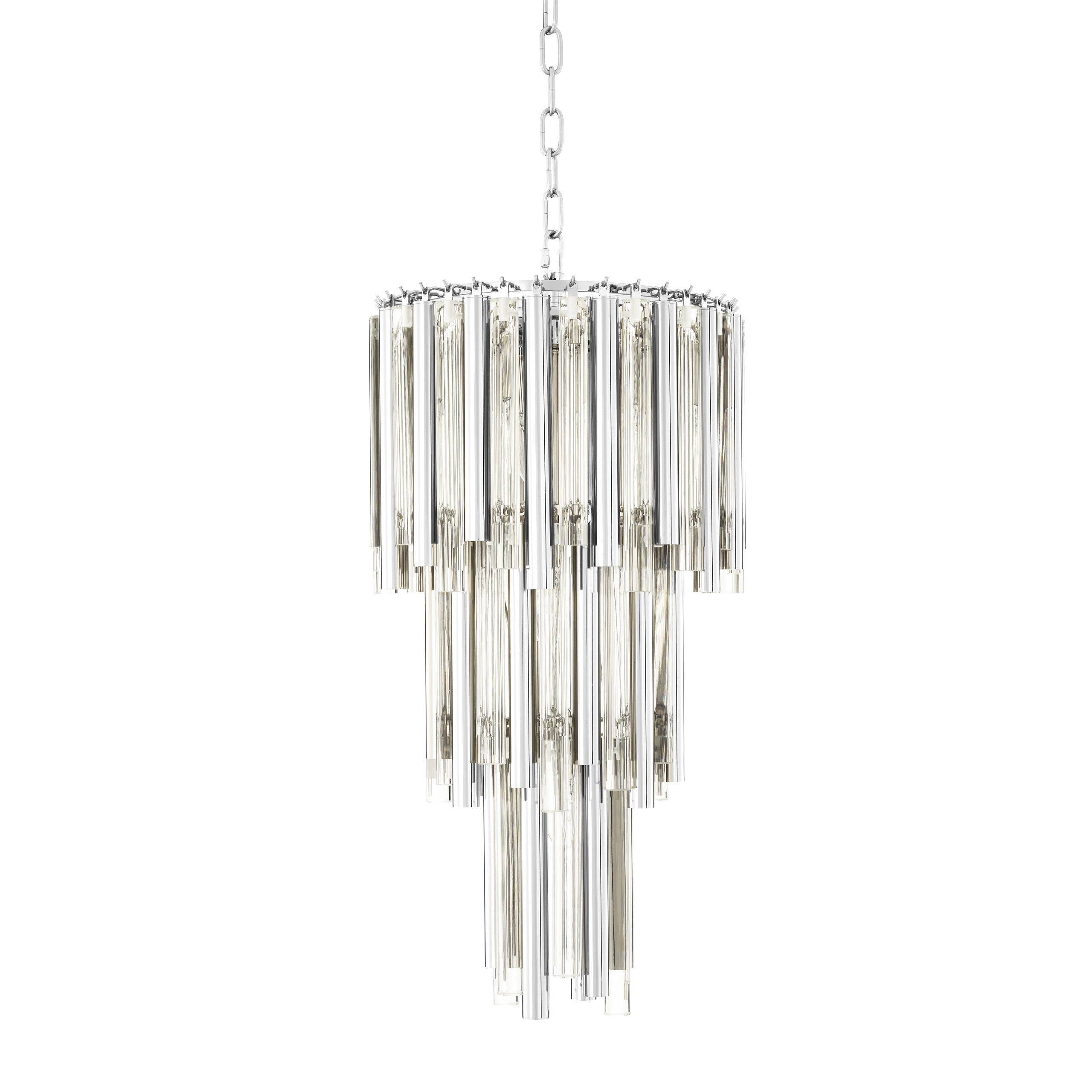 Gigi Modern Glass Chandelier S/L - Gold/Nickel