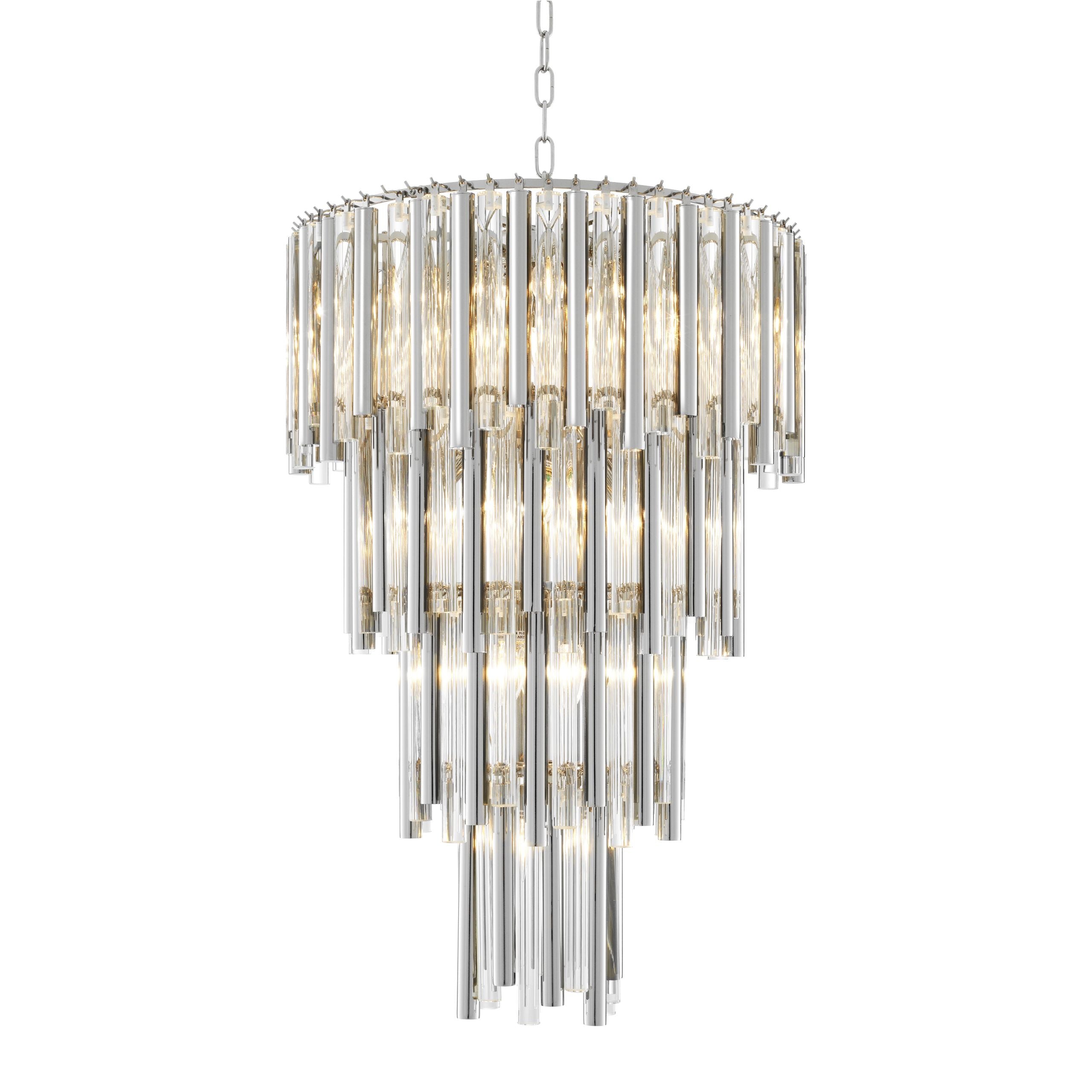 Gigi Modern Glass Chandelier S/L - Gold/Nickel