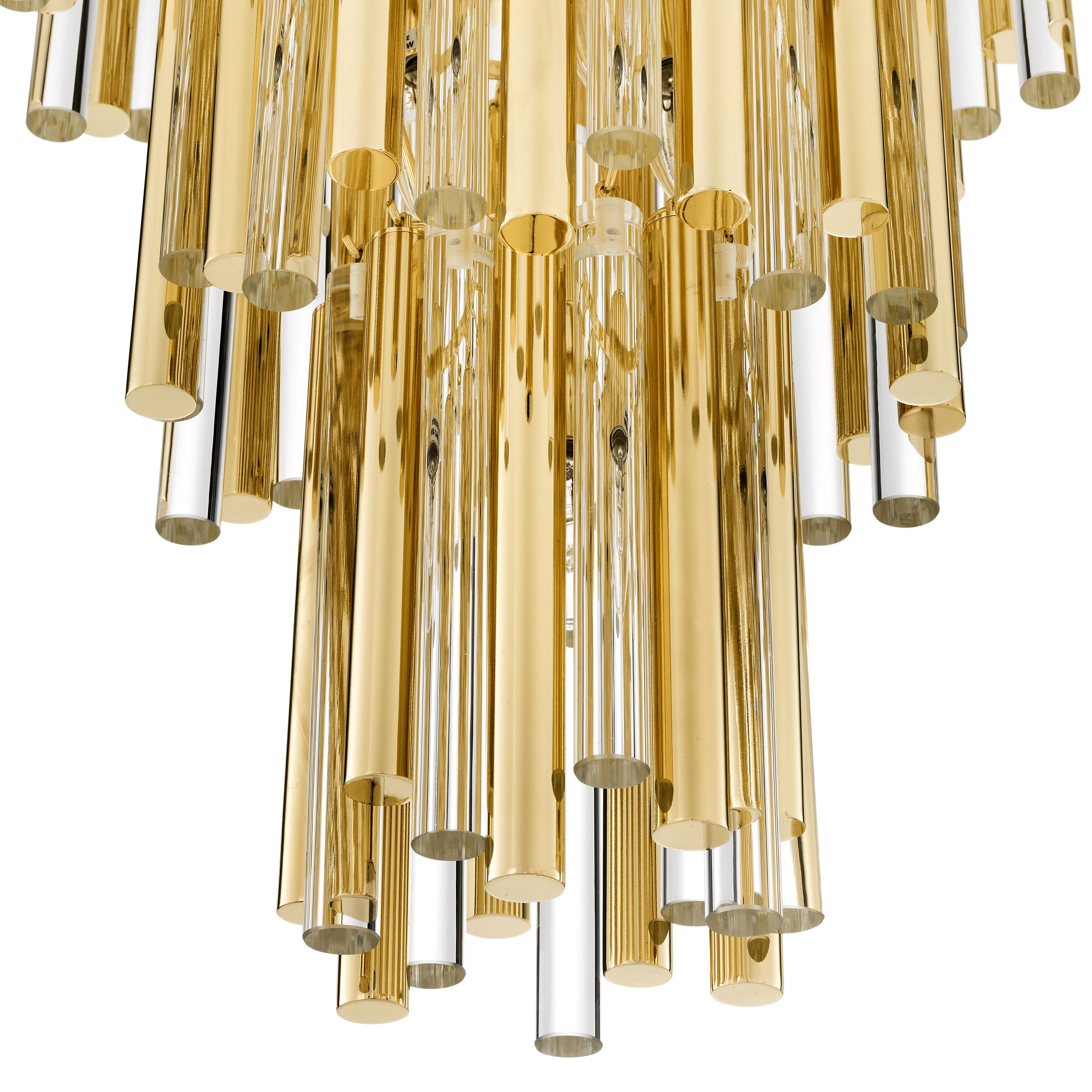 Gigi Modern Glass Chandelier S/L - Gold/Nickel