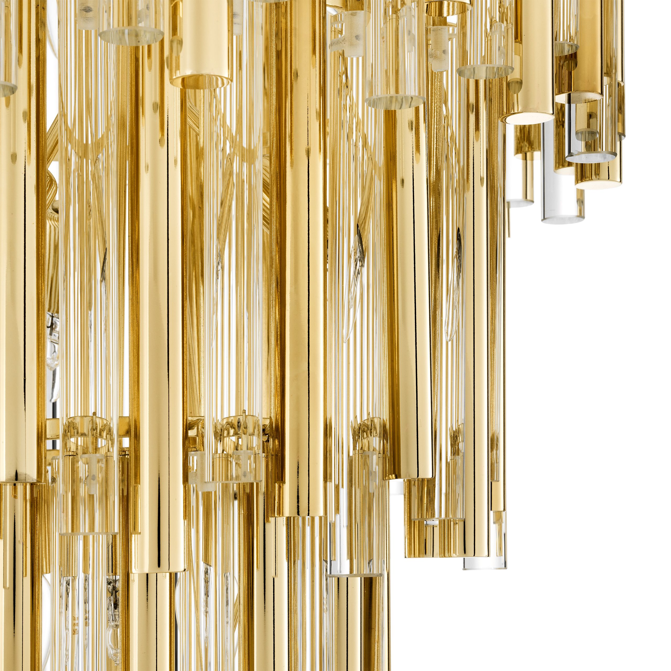 Gigi Modern Glass Chandelier S/L - Gold/Nickel