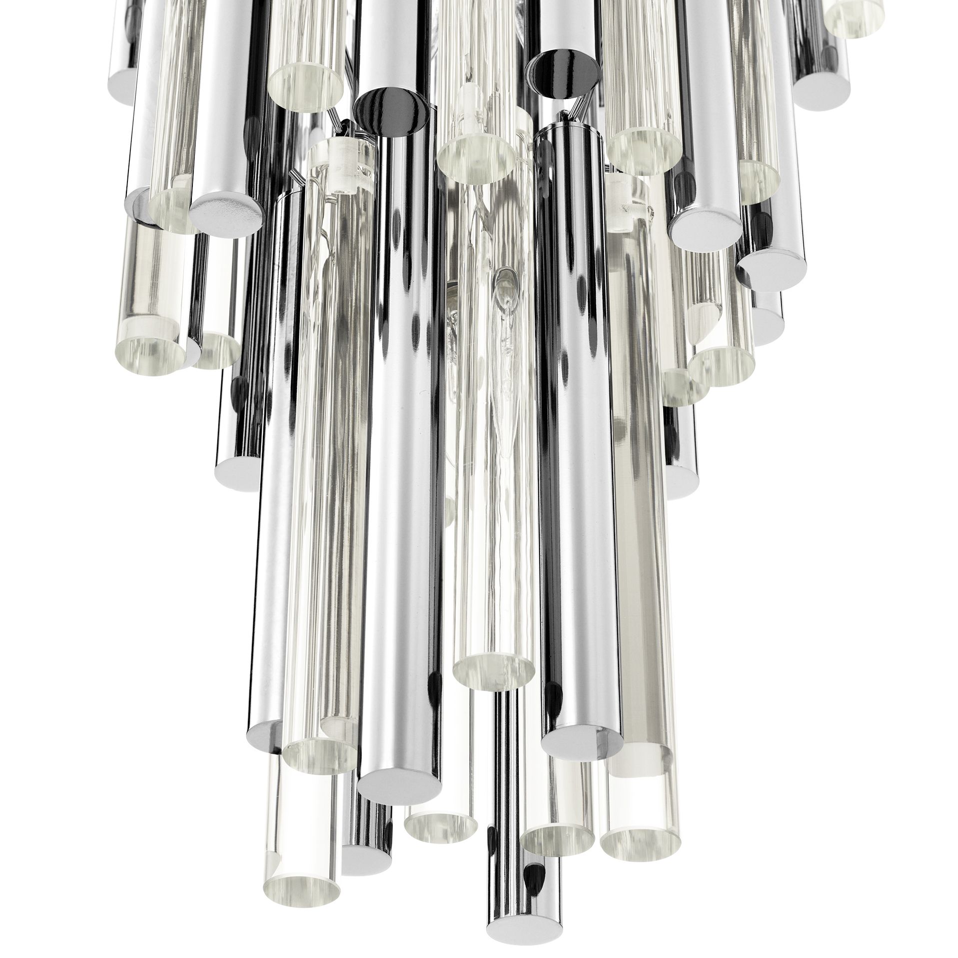 Gigi Modern Glass Chandelier S/L - Gold/Nickel