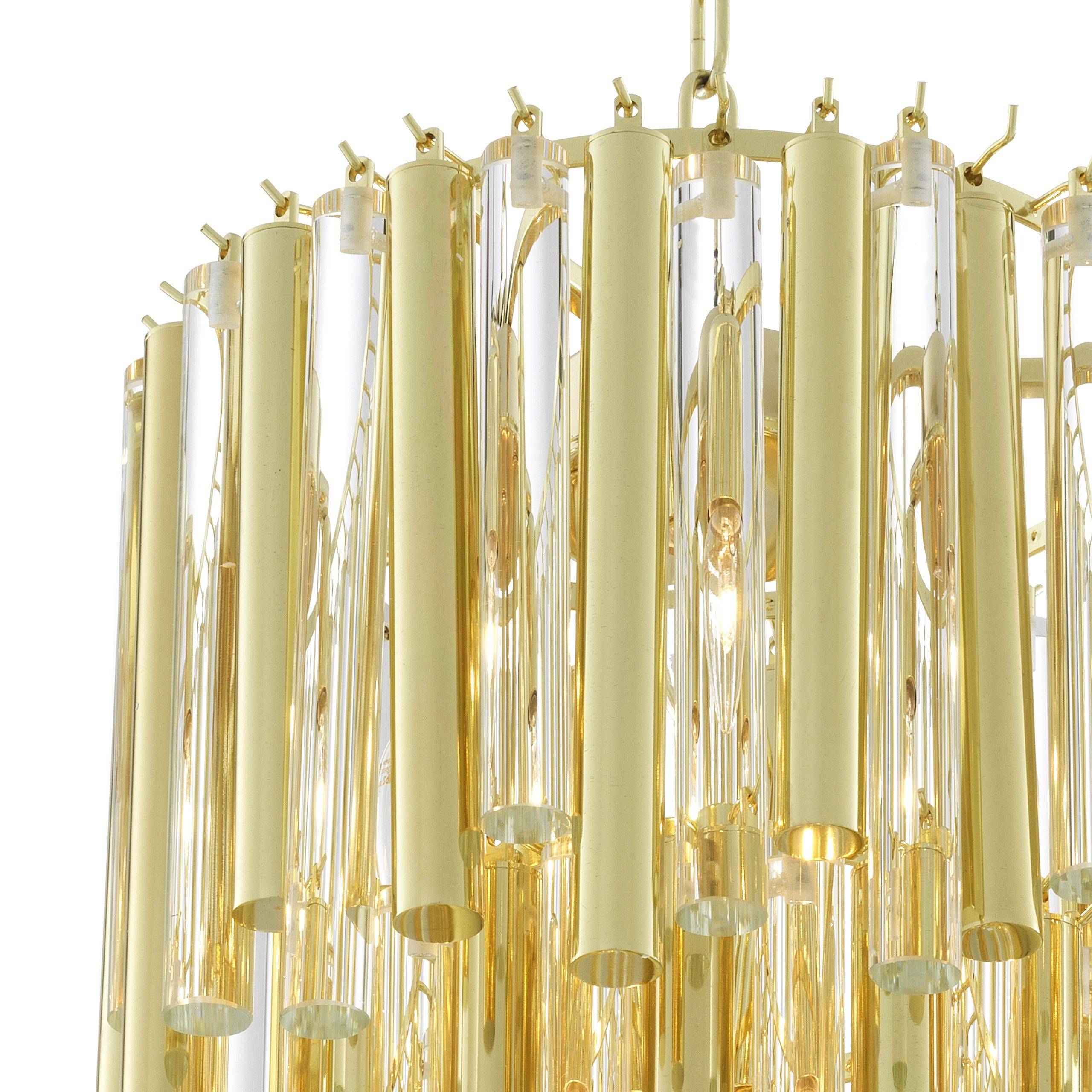 Gigi Modern Glass Chandelier S/L - Gold/Nickel