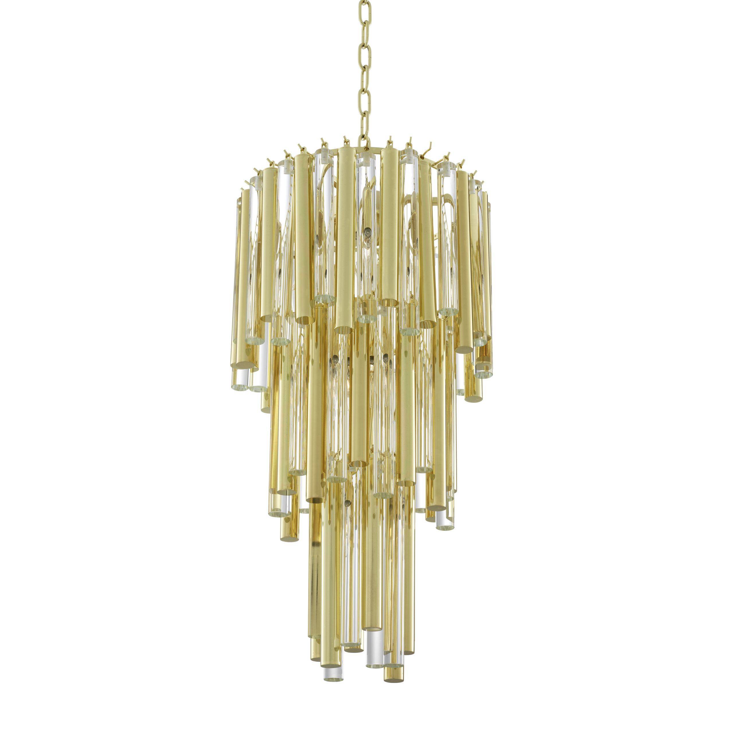 Gigi Modern Glass Chandelier S/L - Gold/Nickel