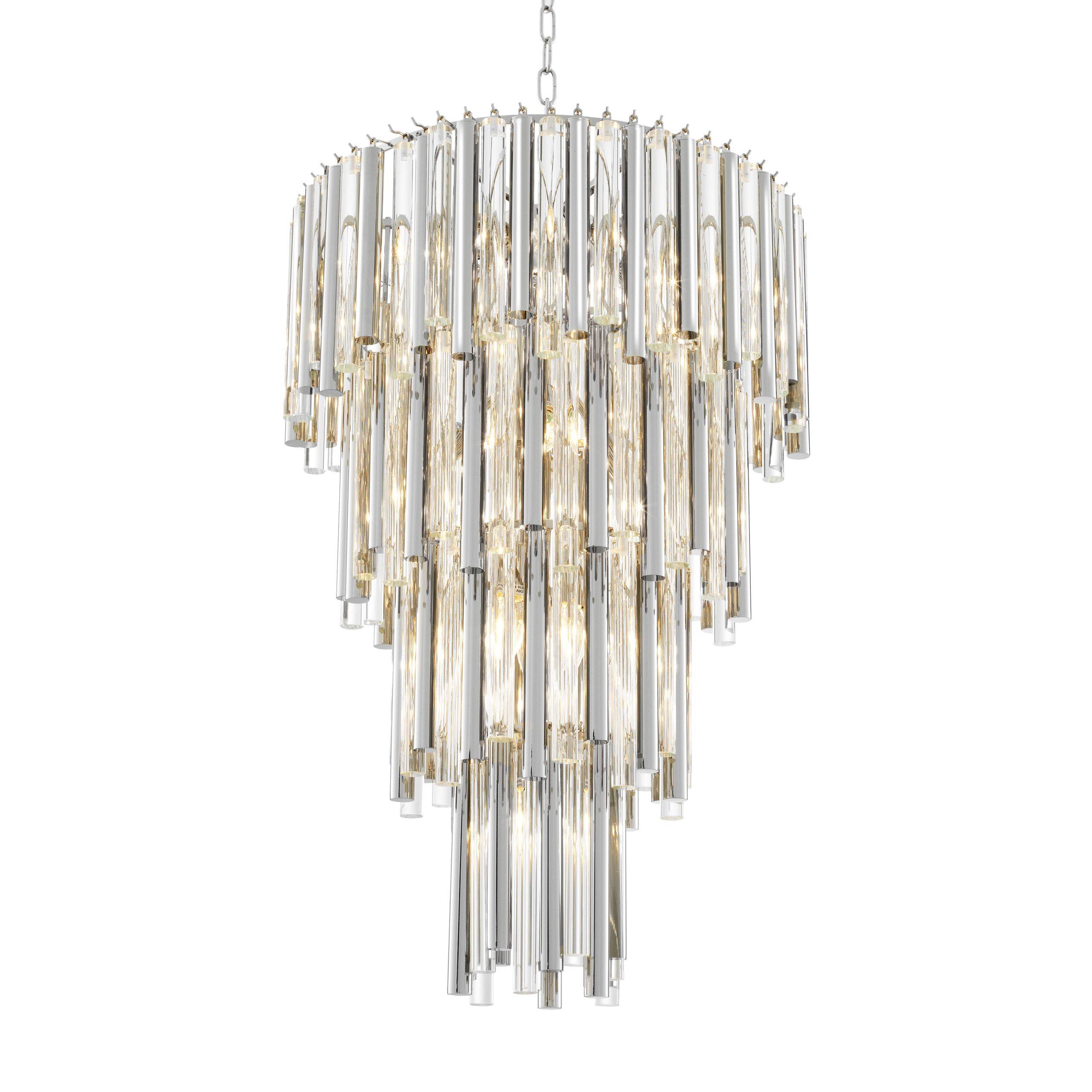 Gigi Modern Glass Chandelier S/L - Gold/Nickel