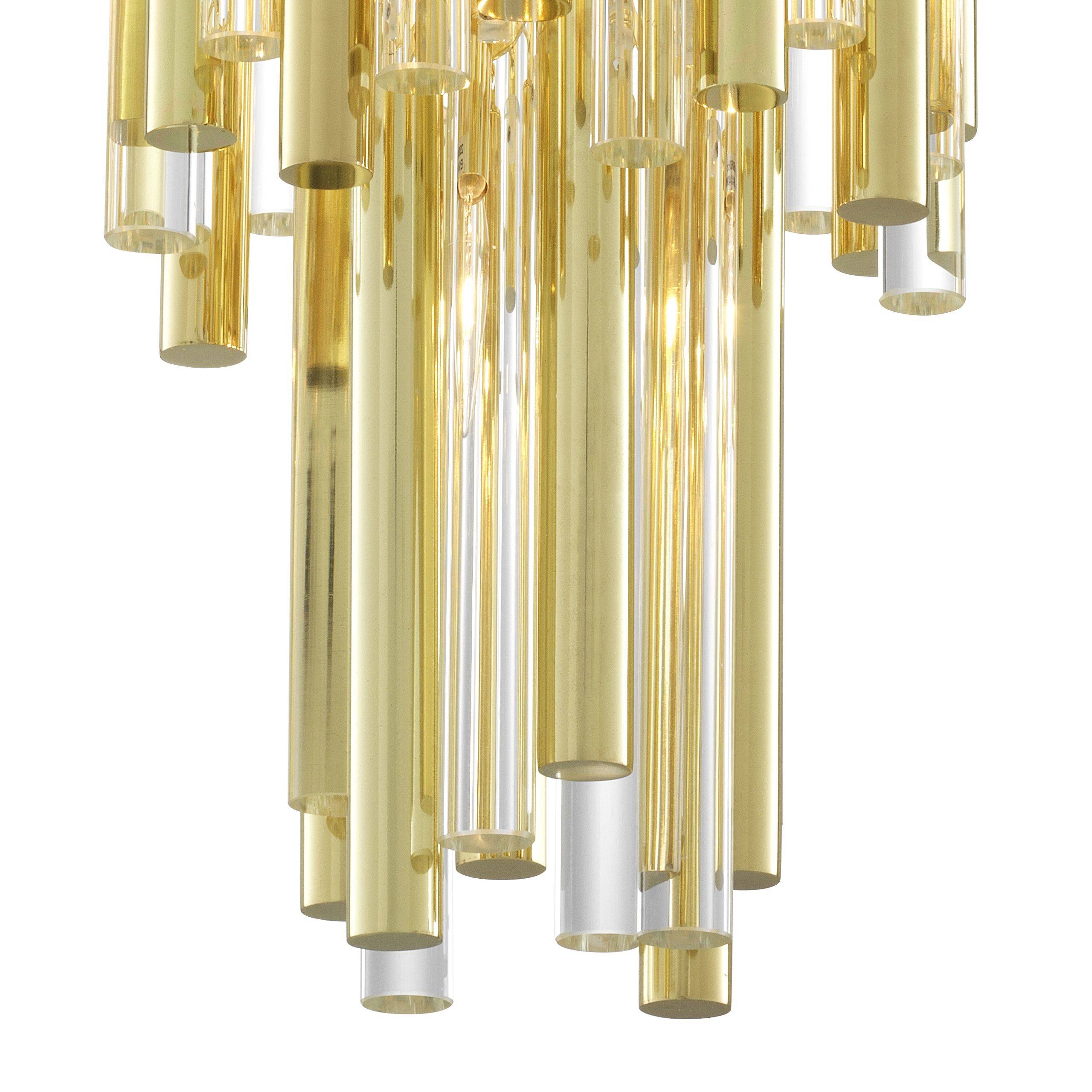 Gigi Modern Glass Chandelier S/L - Gold/Nickel