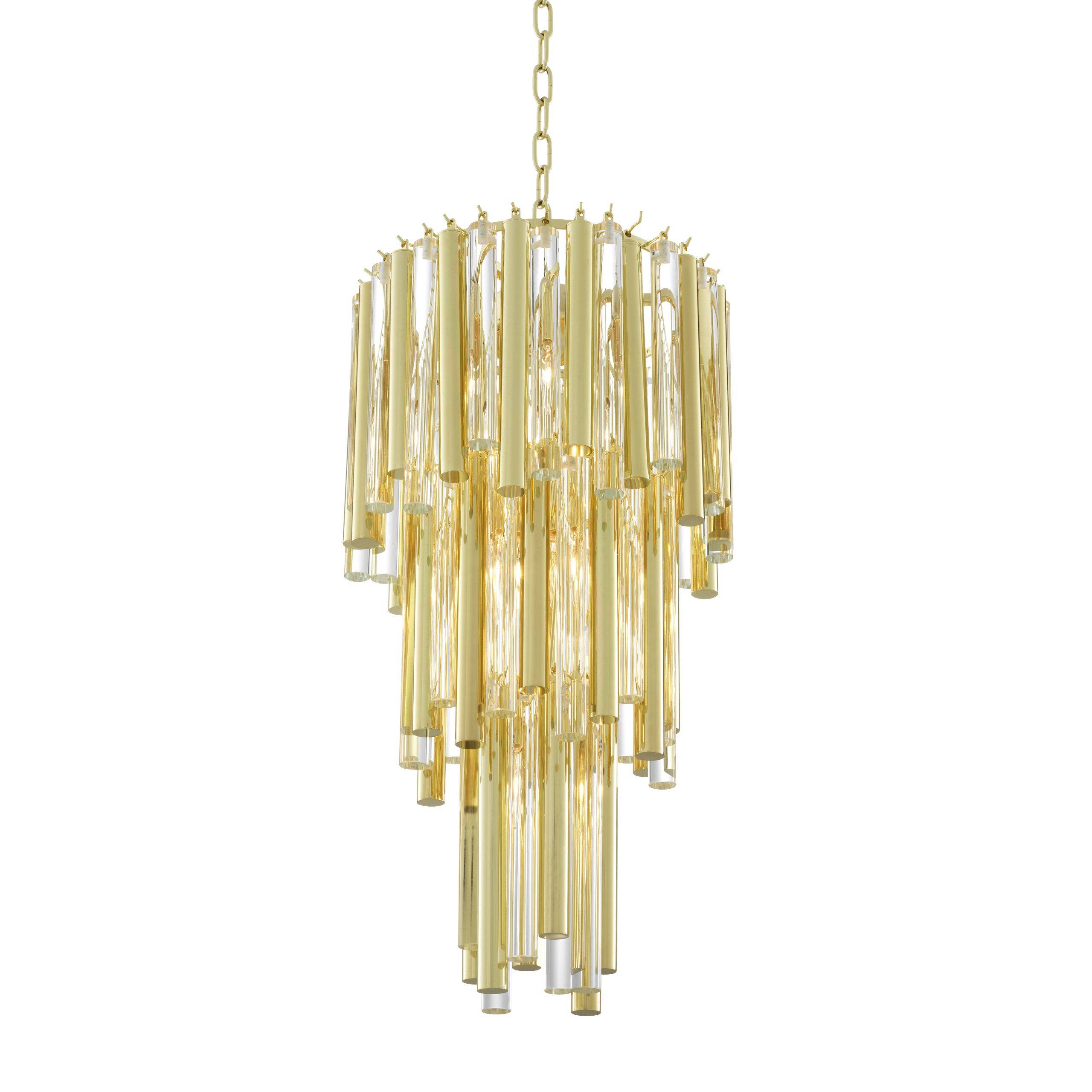 Gigi Modern Glass Chandelier S/L - Gold/Nickel