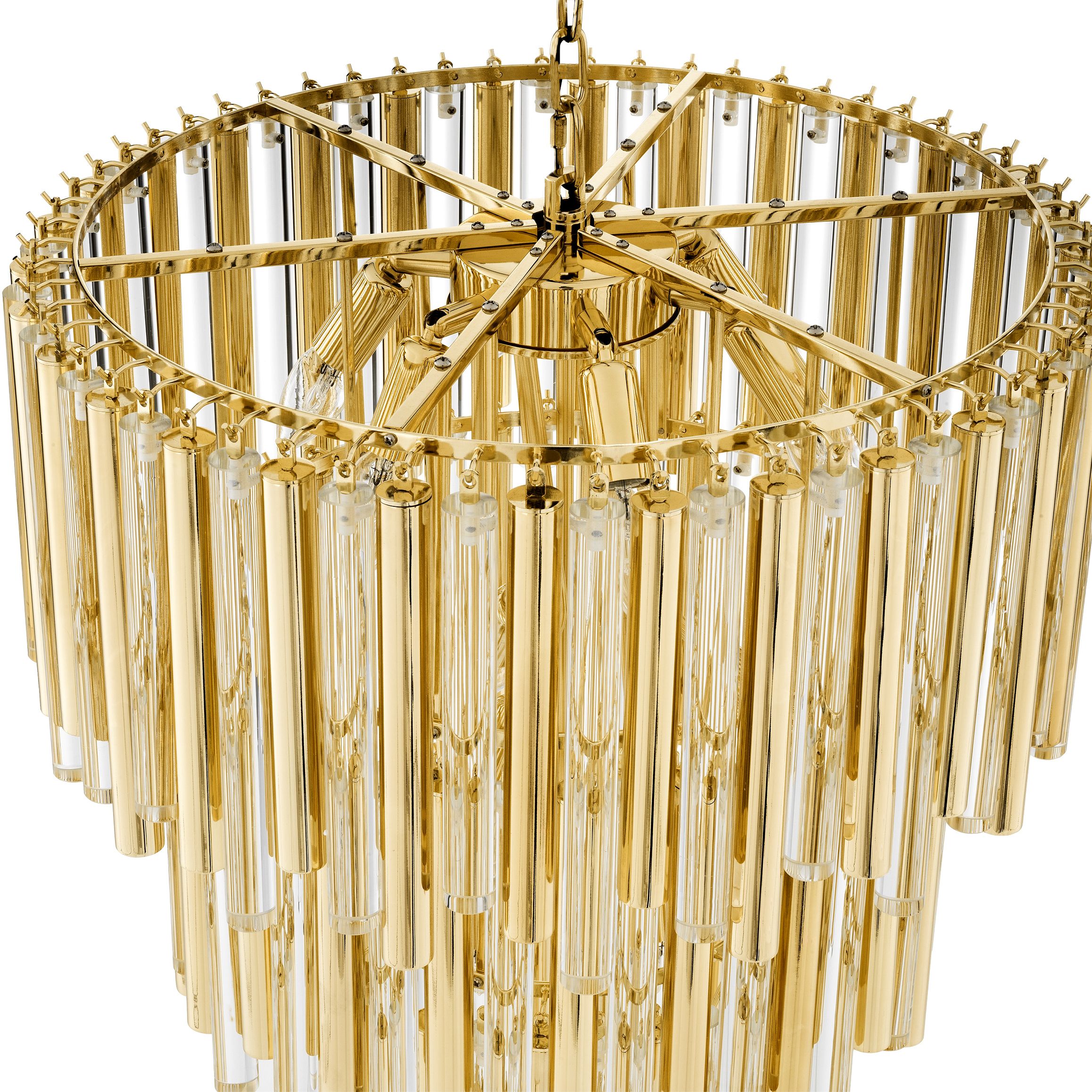 Gigi Modern Glass Chandelier S/L - Gold/Nickel