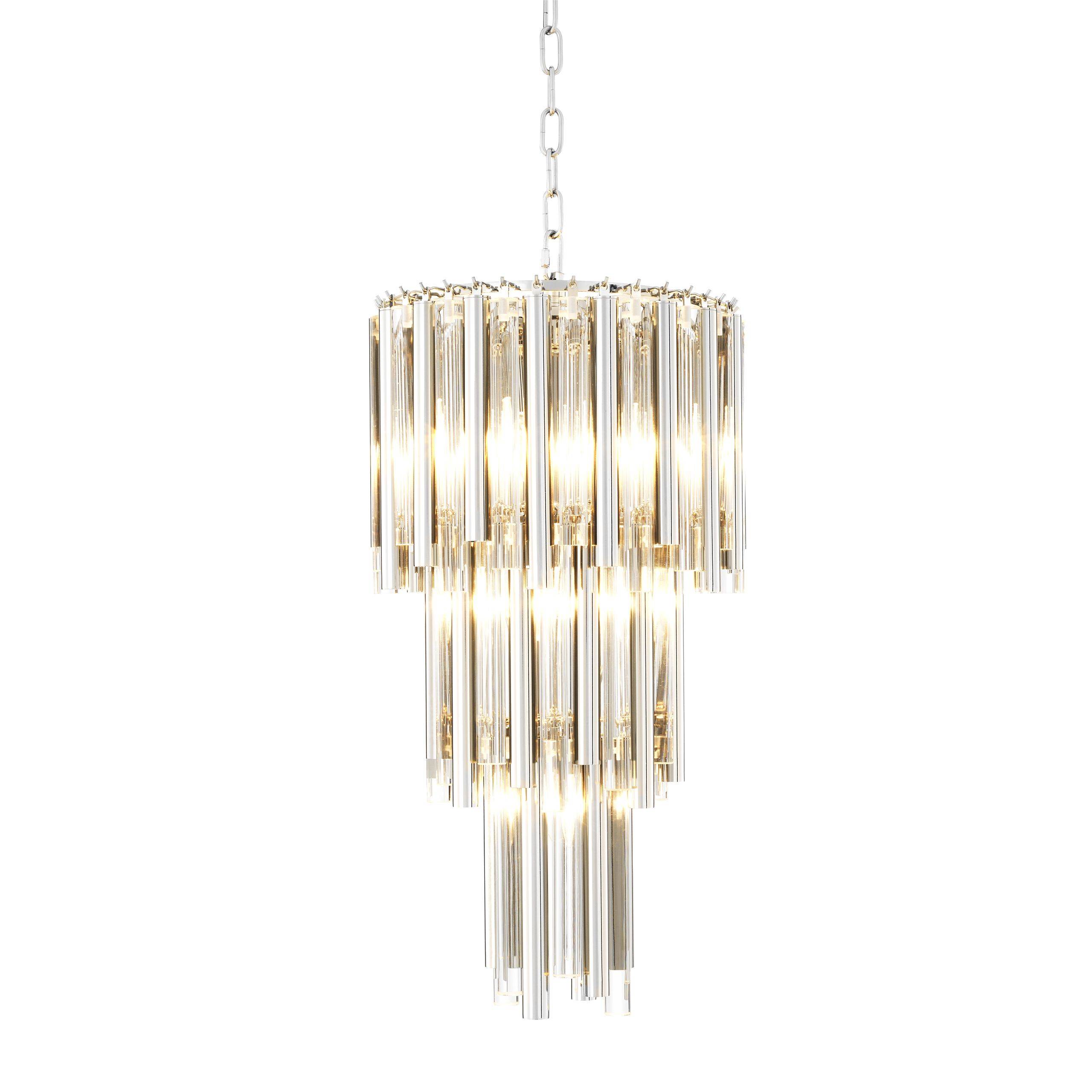 Gigi Modern Glass Chandelier S/L - Gold/Nickel