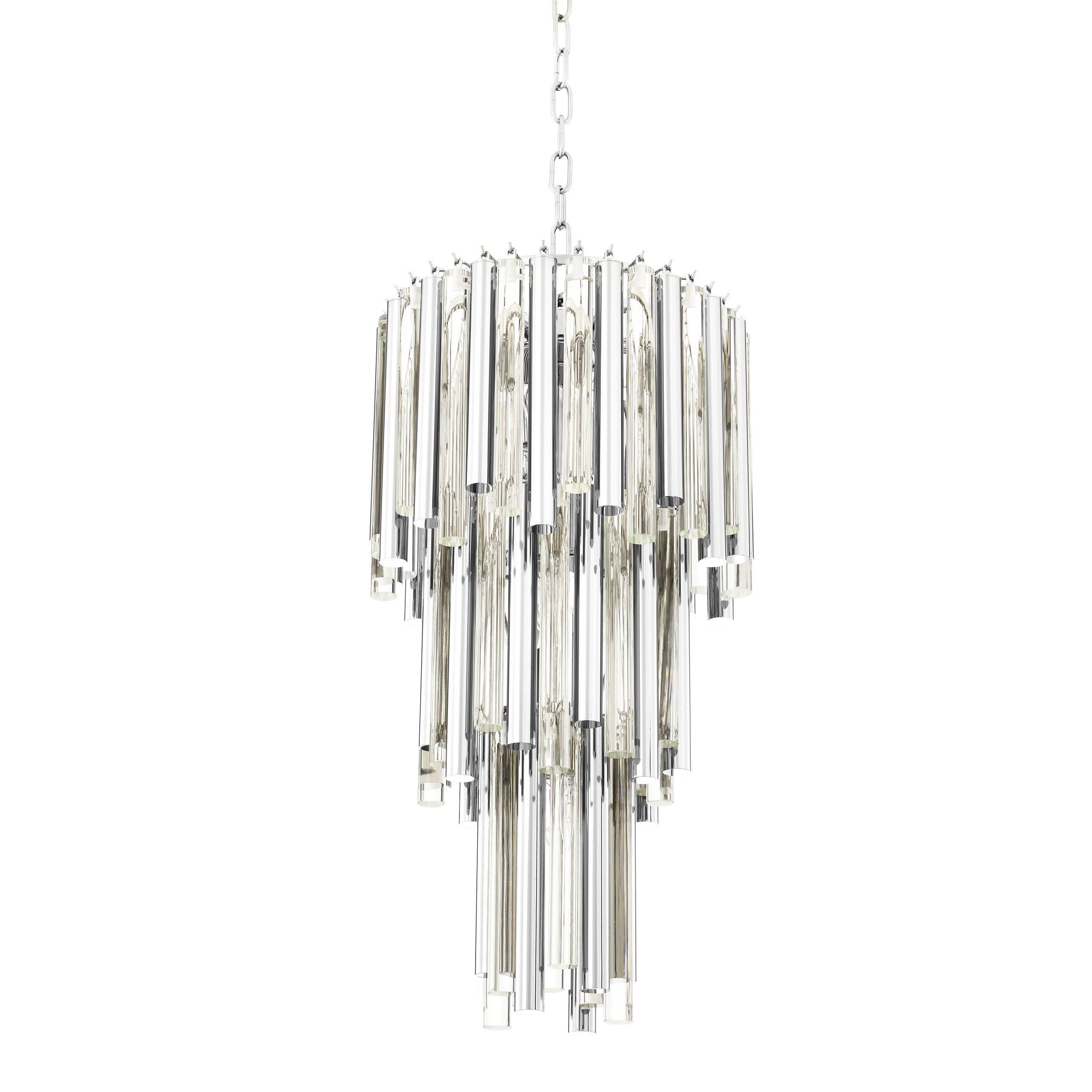 Gigi Modern Glass Chandelier S/L - Gold/Nickel