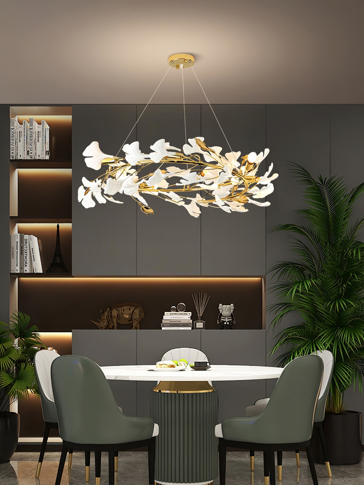 Gingko Ceramic Branch Chandelier Z