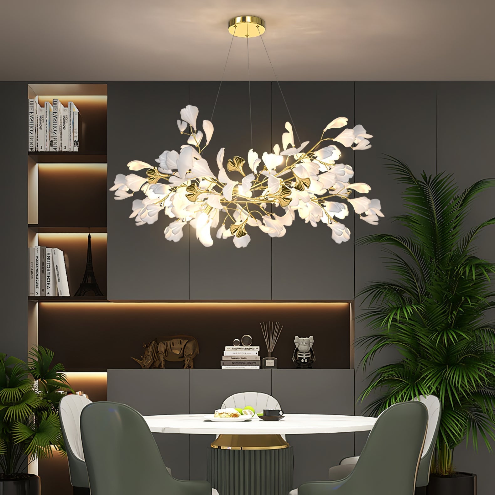 Gingko Ceramic Branch Chandelier Z