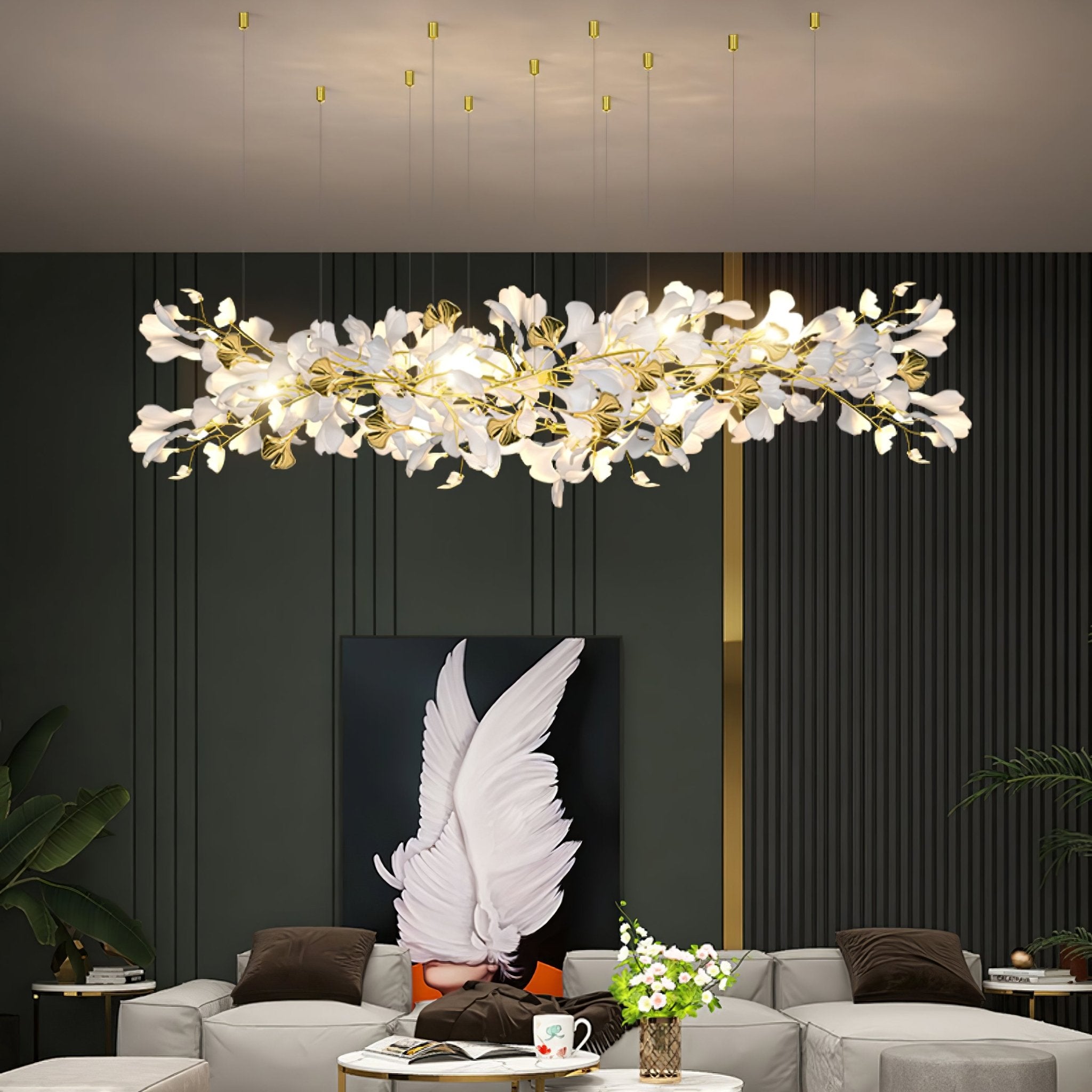 Gingko Ceramic Branch Chandelier Z