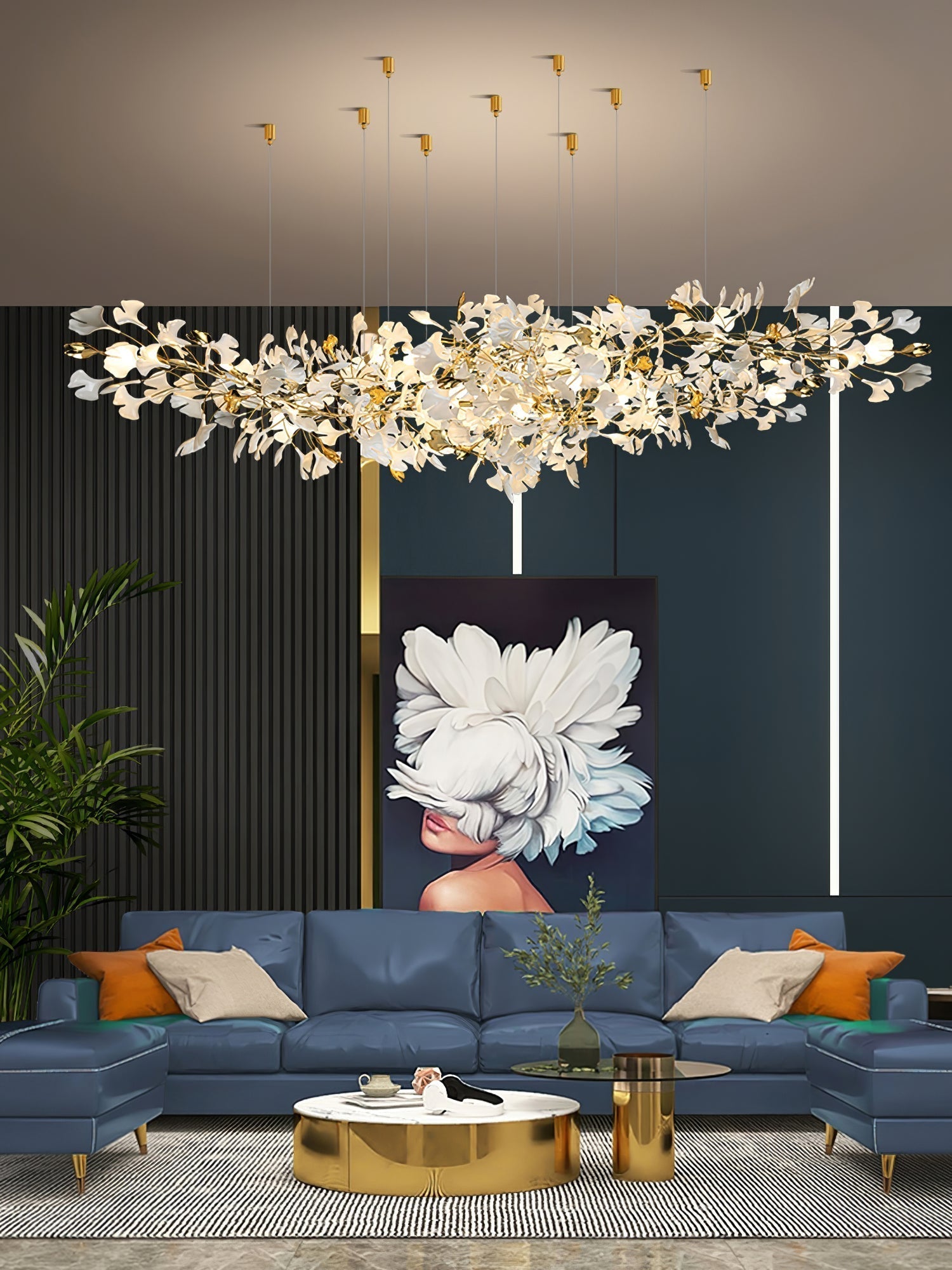 Gingko Ceramic Branch Chandelier Z