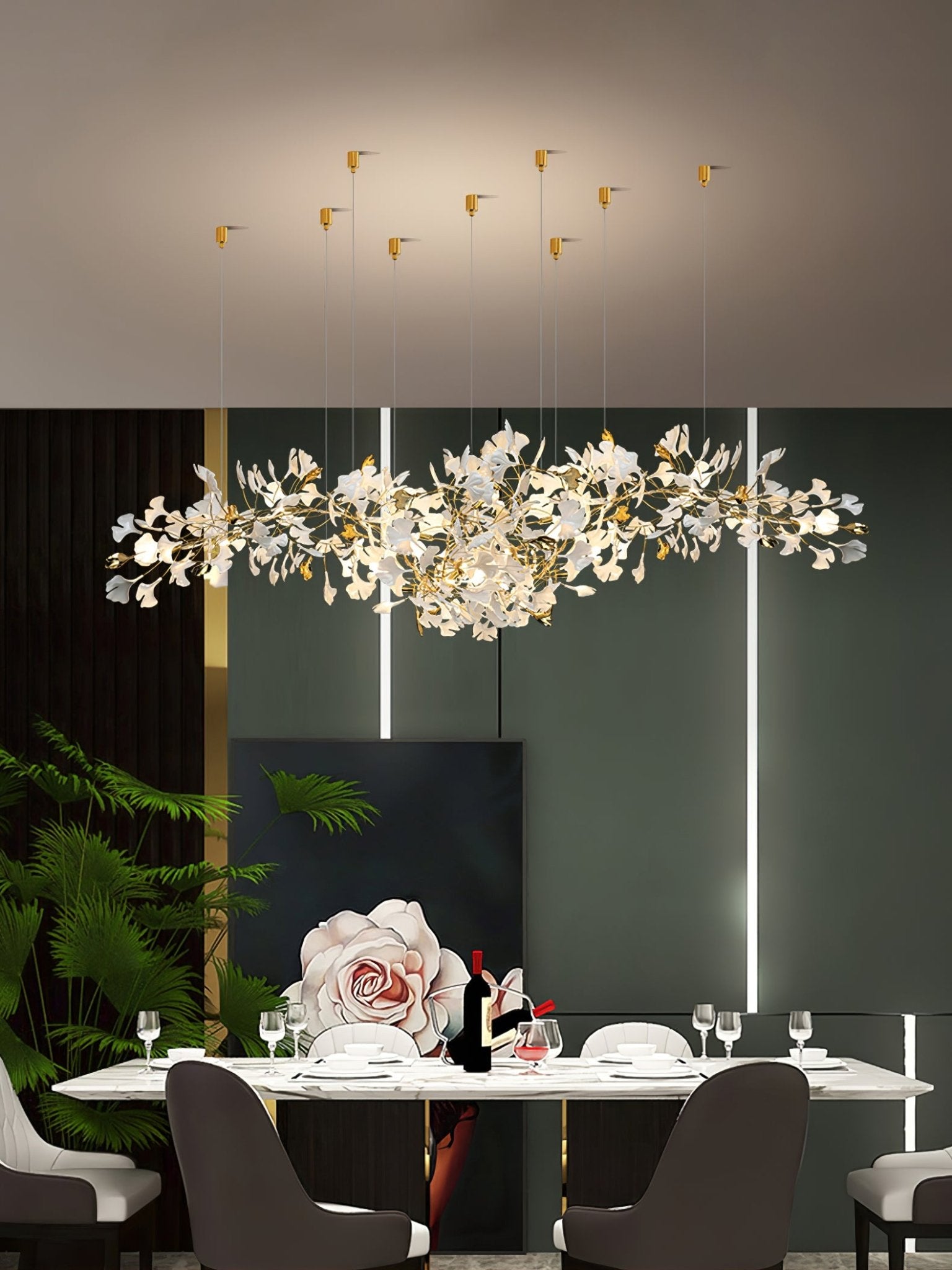 Gingko Ceramic Branch Chandelier Z